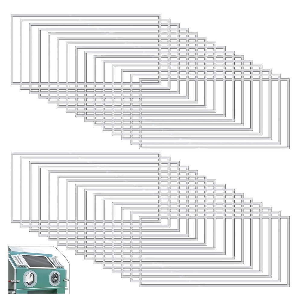 30 Pack Abrasive Blasting Cabinet Lens Cover - Polyester Film Sandblast3794