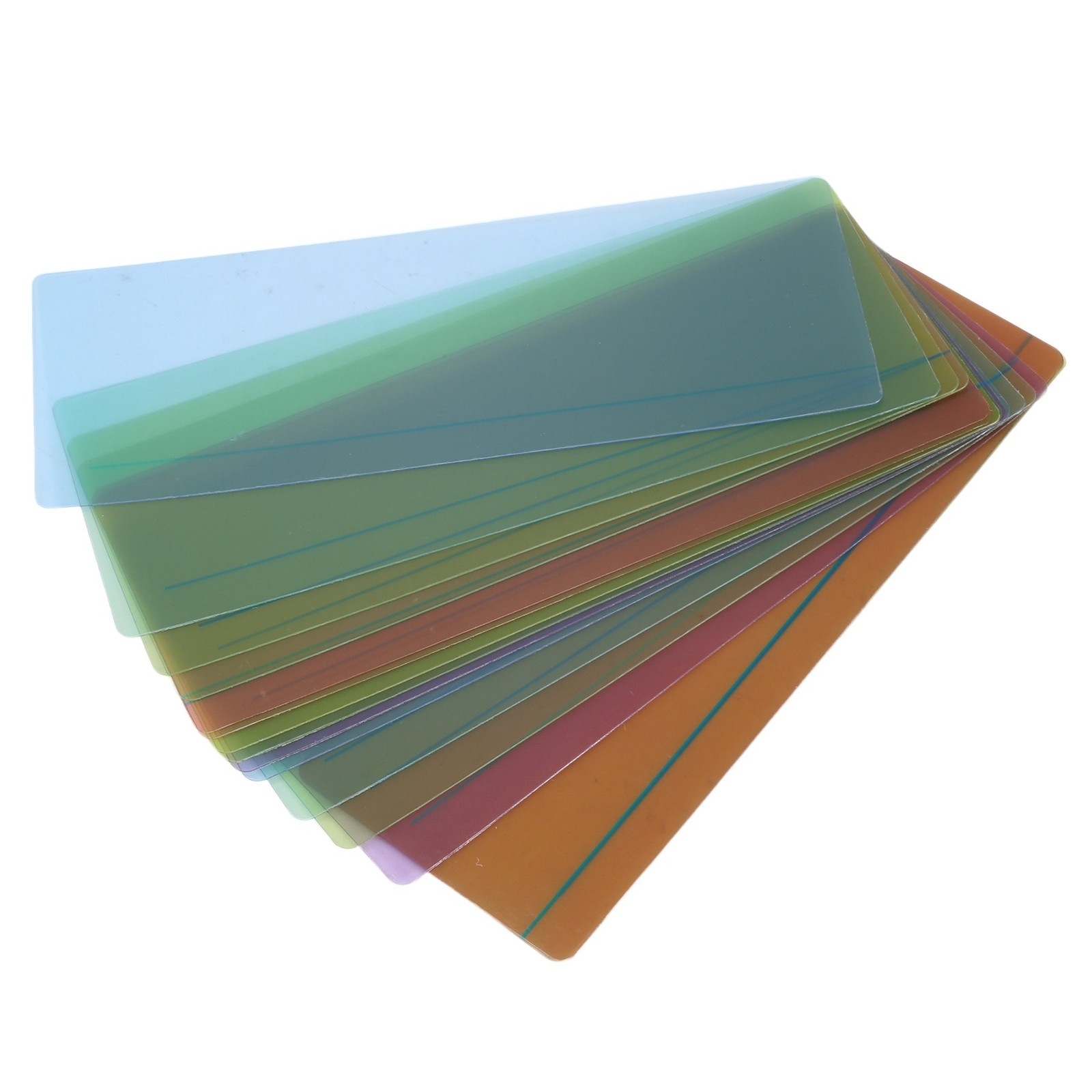 3X(16 Pieces Guided Reading Highlight Strips Colored Overlays Bookmark7361