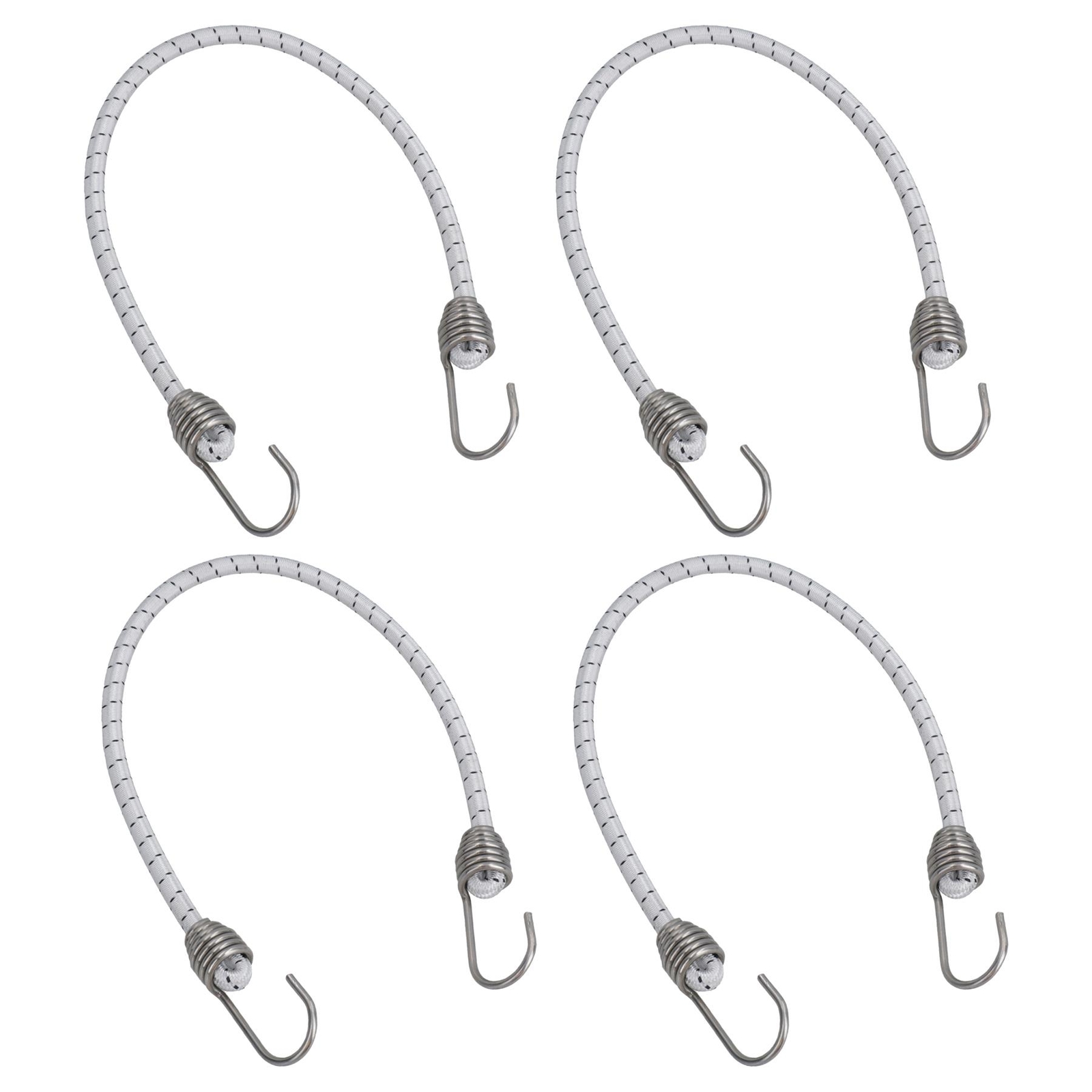 4pk 30" Bungee Rope With Stainless Steel Hooks Cords Shock Elastic Marine Boat