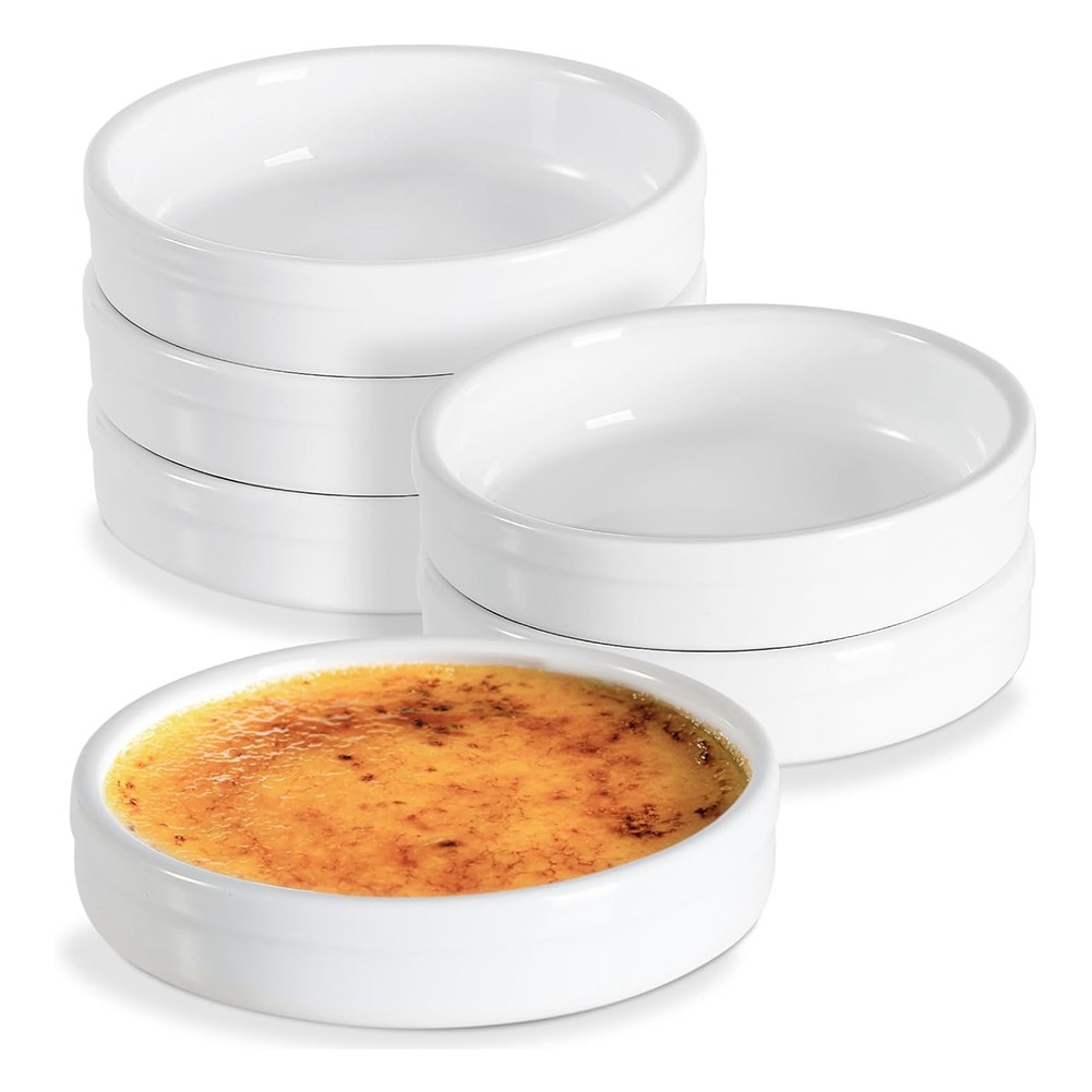 Ramekins 4 Oz, Creme Brulee Ramekins Oven Ceramic Shallow Souffle Dishes5731