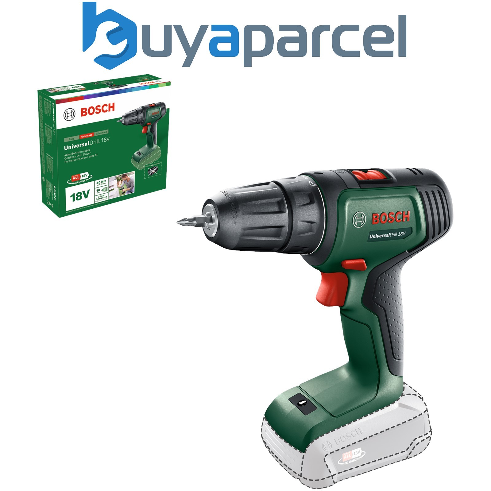 Bosch Cordless Drill/Driver UniversalDrill 18V Carton box 06039D4000