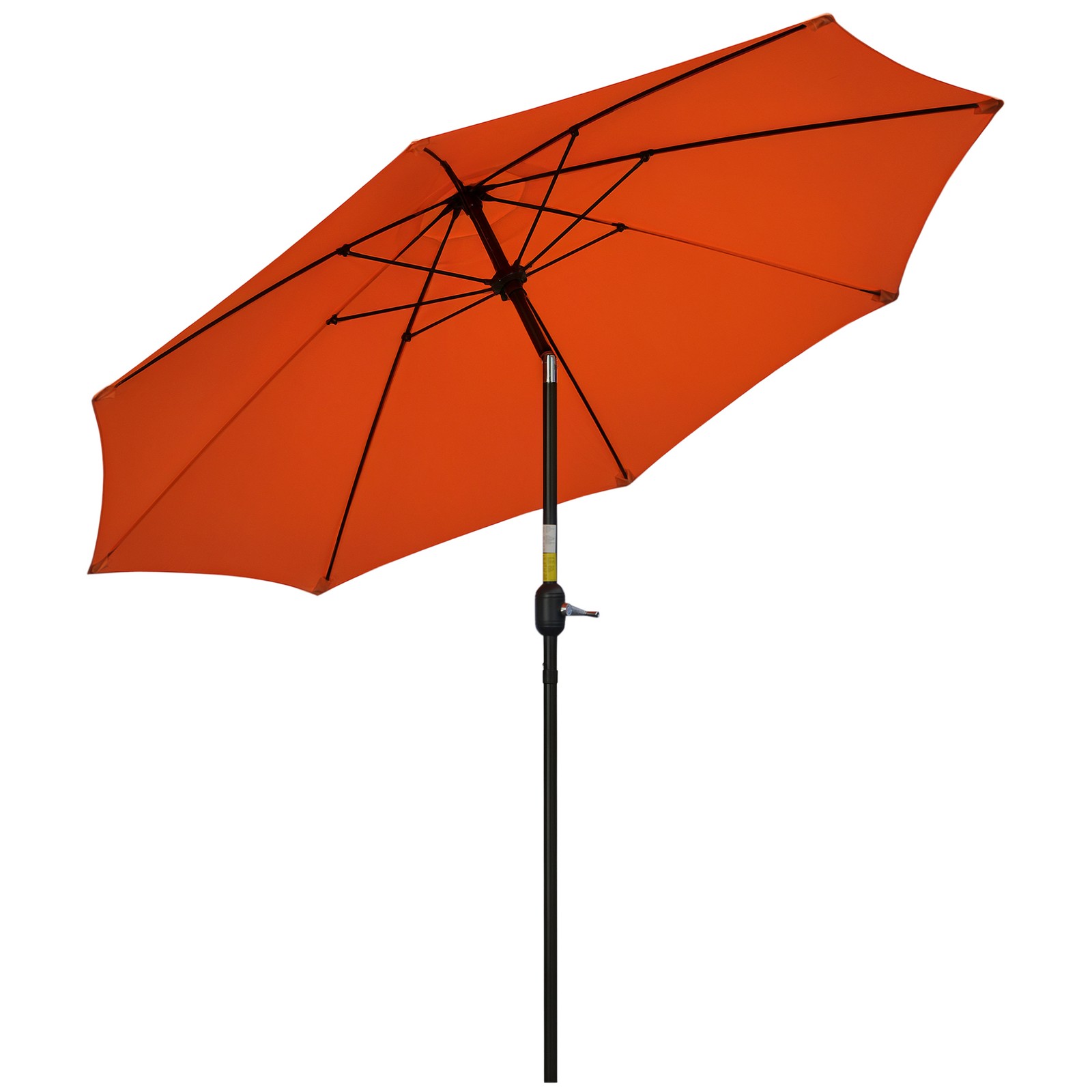 Outsunny 2.6M Patio Umbrella Outdoor Sunshade Canopy w/ Tilt and Crank Orange