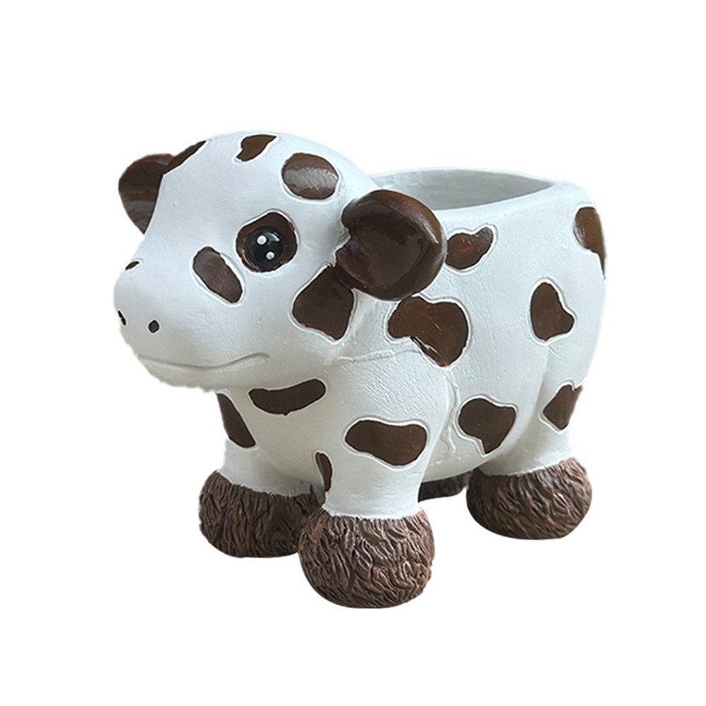 3X(Plateau Cow Planter Pot Plateau Cow Resin Flowerpot Funny Planter7136