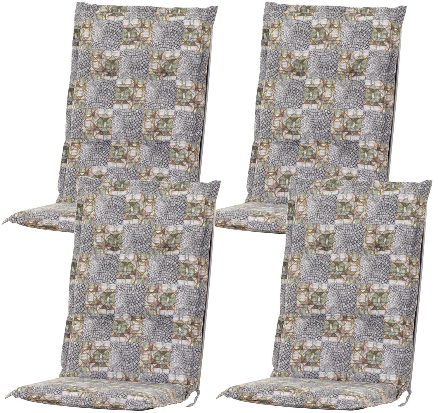 4x Edition High-Back Garden Chair 120x48 Seat Cushion Mosaic