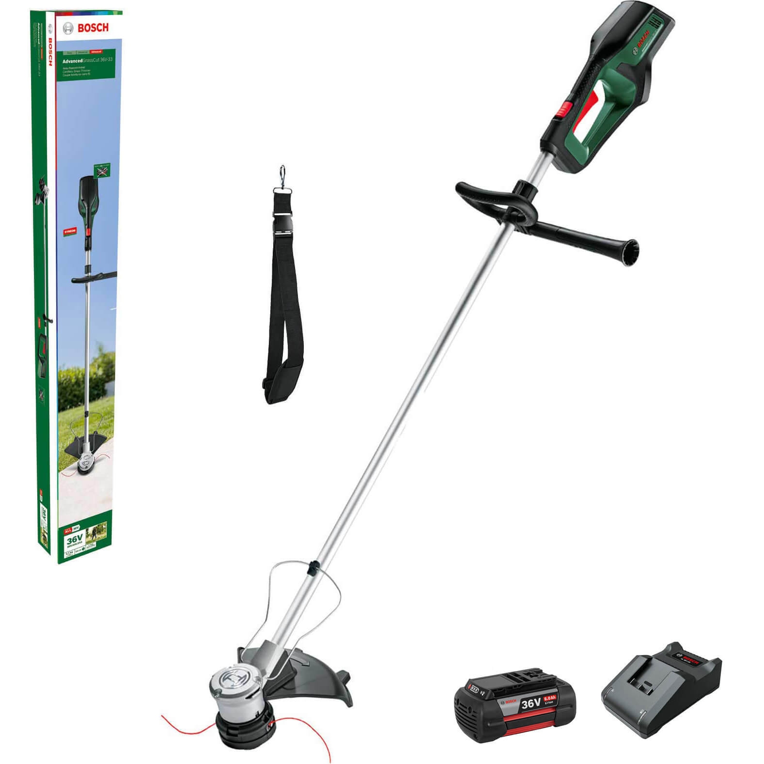 Bosch ADVANCEDGRASSCUT 36V-33 36v Cordless Brushless Grass Trimmer 330mm 1 x 6ah