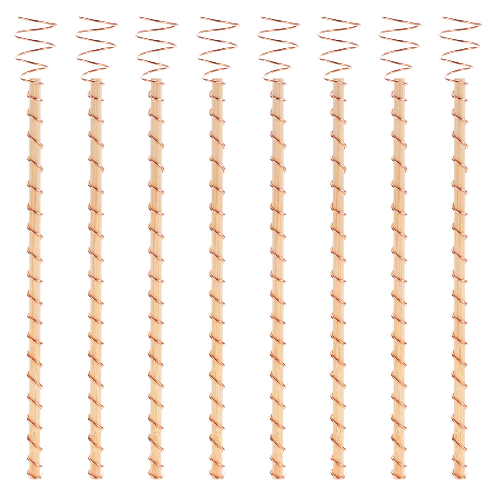 8Pcs 12" Electroculture Plant Stakes Gardening Copper Coil Antennas