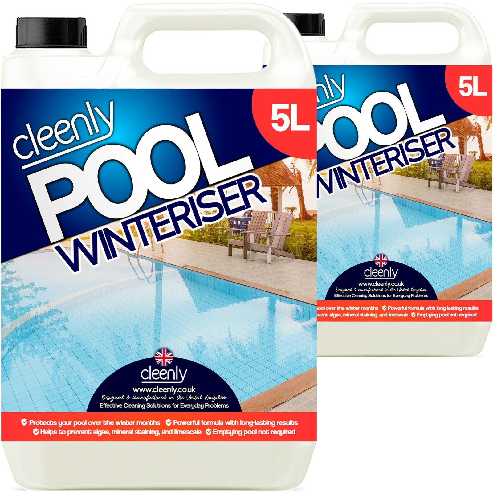 Cleenly Swimming Pool Winteriser Prevents Algae Mineral Staining and Scale 10L