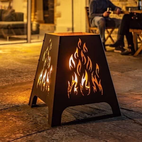 Garden Fire Pit Bowl Cast Iron Garden Patio Heater Portable 56cm Outdoor Black