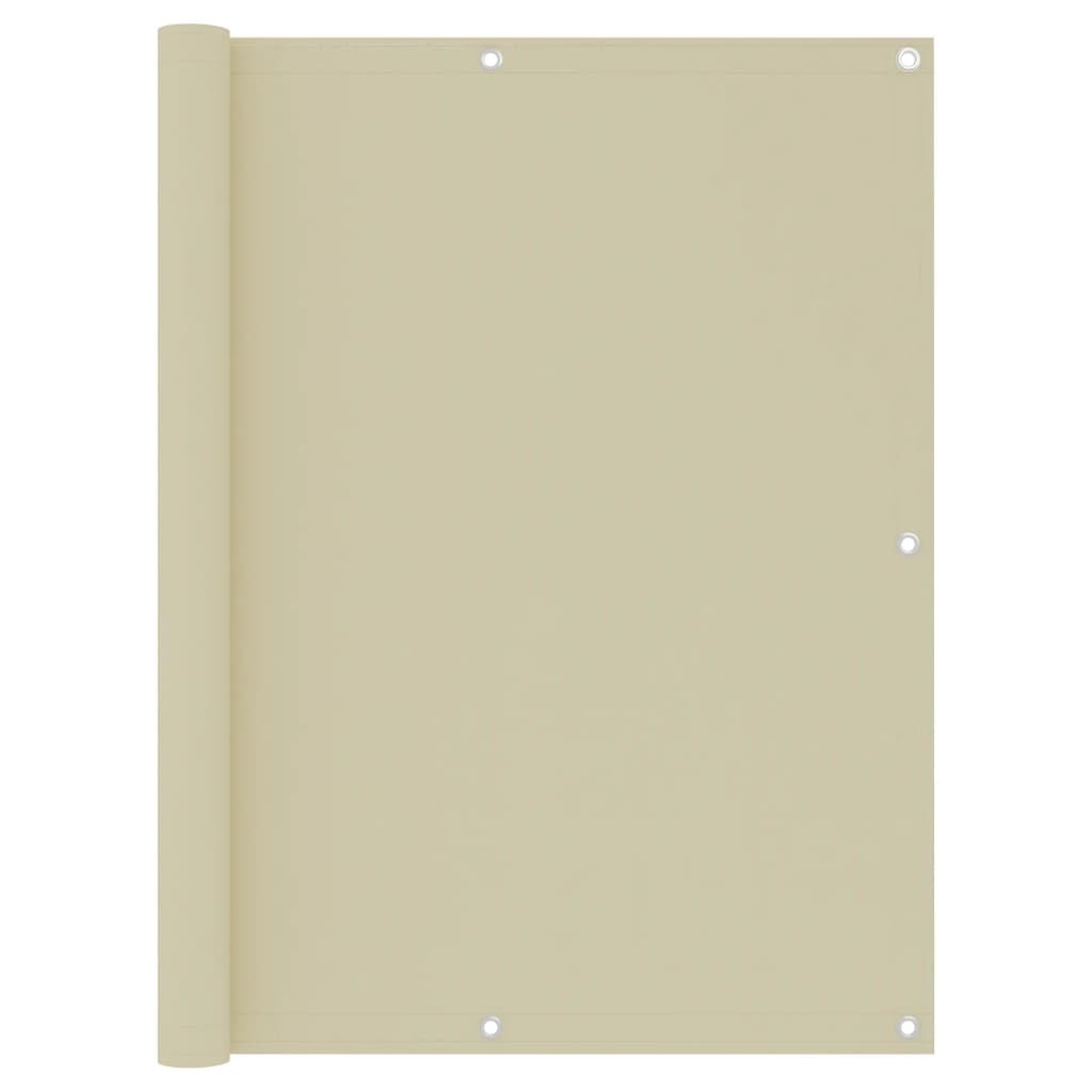 Balcony Screen Cream 120x600 cm Oxford Fabric Fence Privacy Screening vidaXL