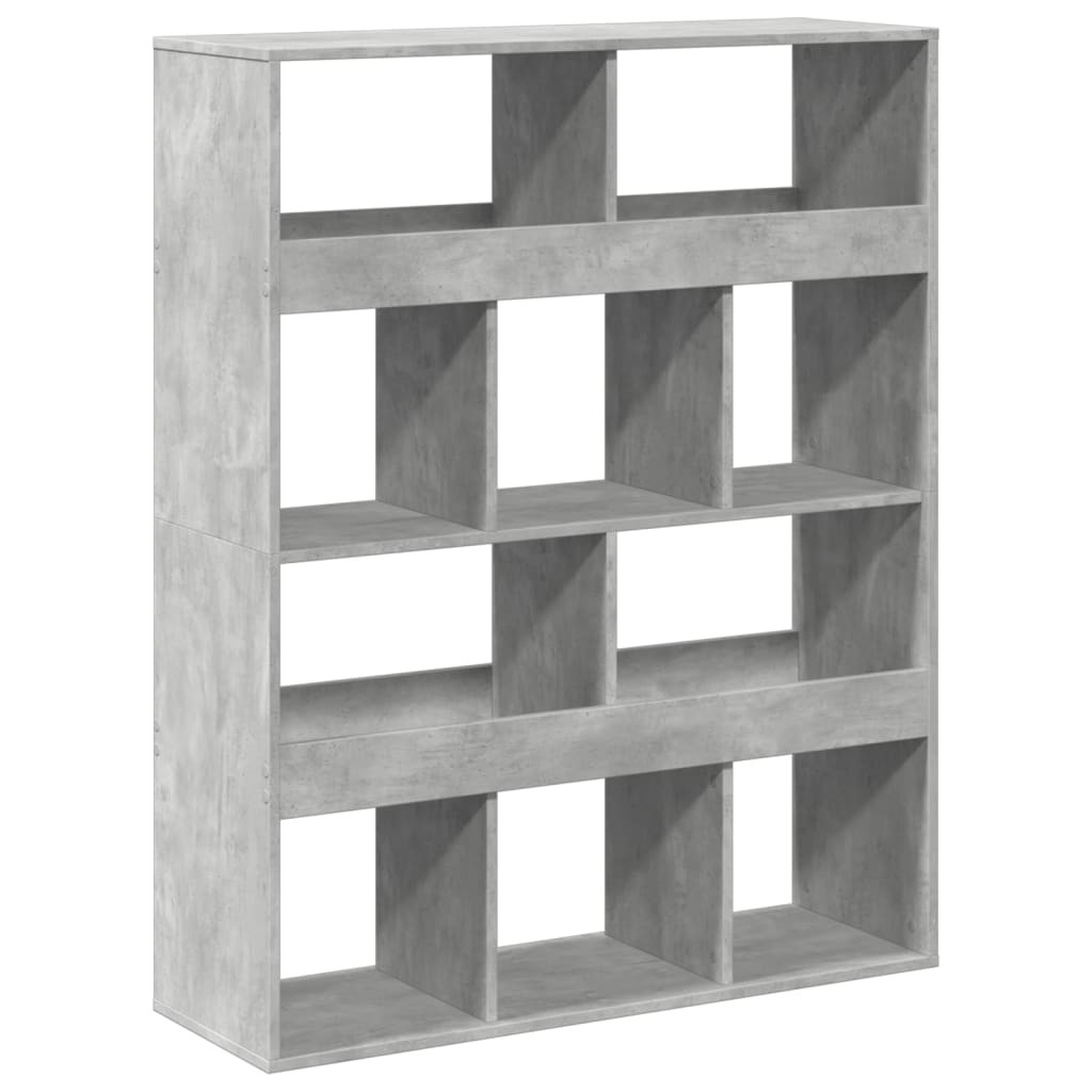Room Divider Privacy Screen Bookcase Concrete Grey Engineered Wood vidaXL