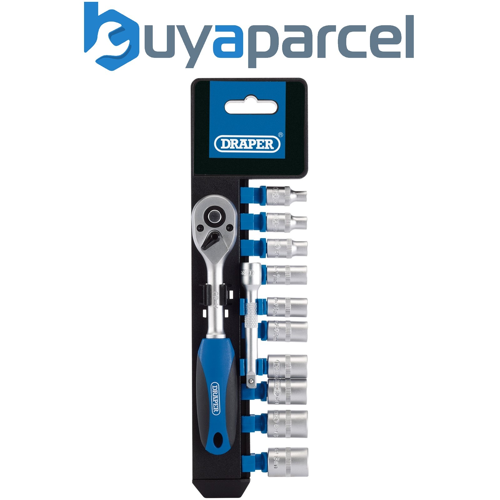 Draper 16369 Metric Socket and Ratchet Set, 1/4" Sq. Dr. (12 Piece)