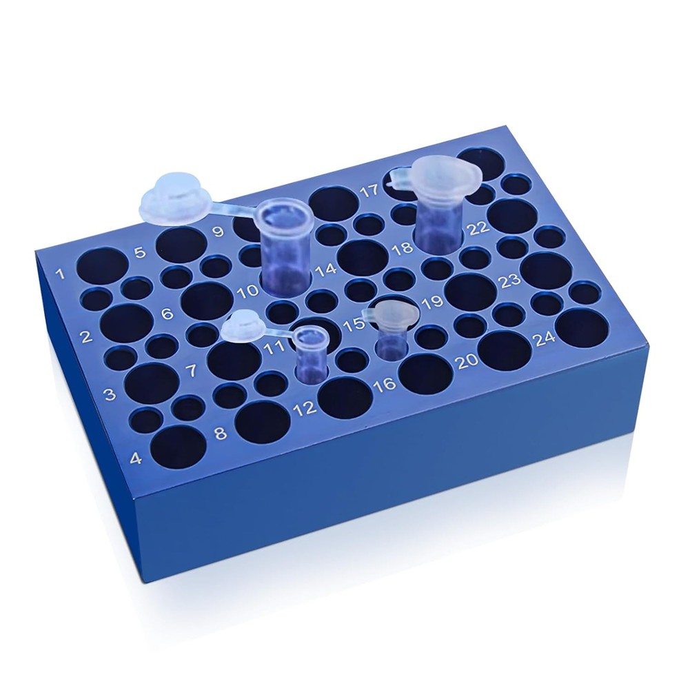 Dual-Size Aluminum Cooling (24+36 ) for Tubes - Reusable 0.2ml/12829
