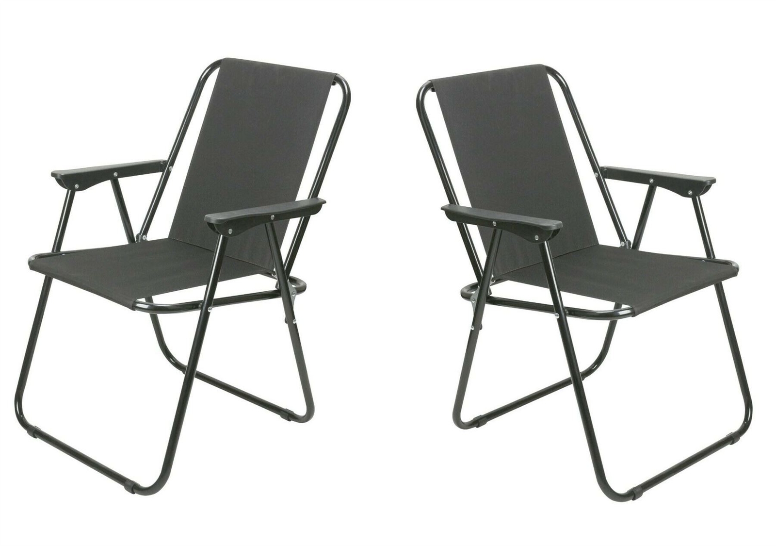 Pack of 2 Folding Camping Deck Chair Garden Lawn Patio Spring Foldable Seat