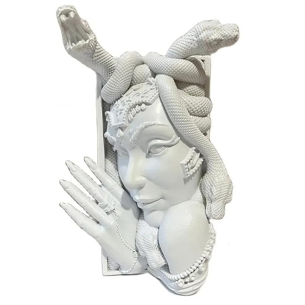 Decorative Bookends, Snake Women Face Book Ends Heavy Duty Book4420