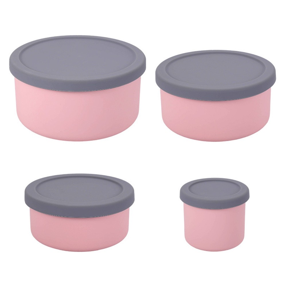 Silicone Food Storage Containers with Lids Leak Proof Space Saving Reusable3839