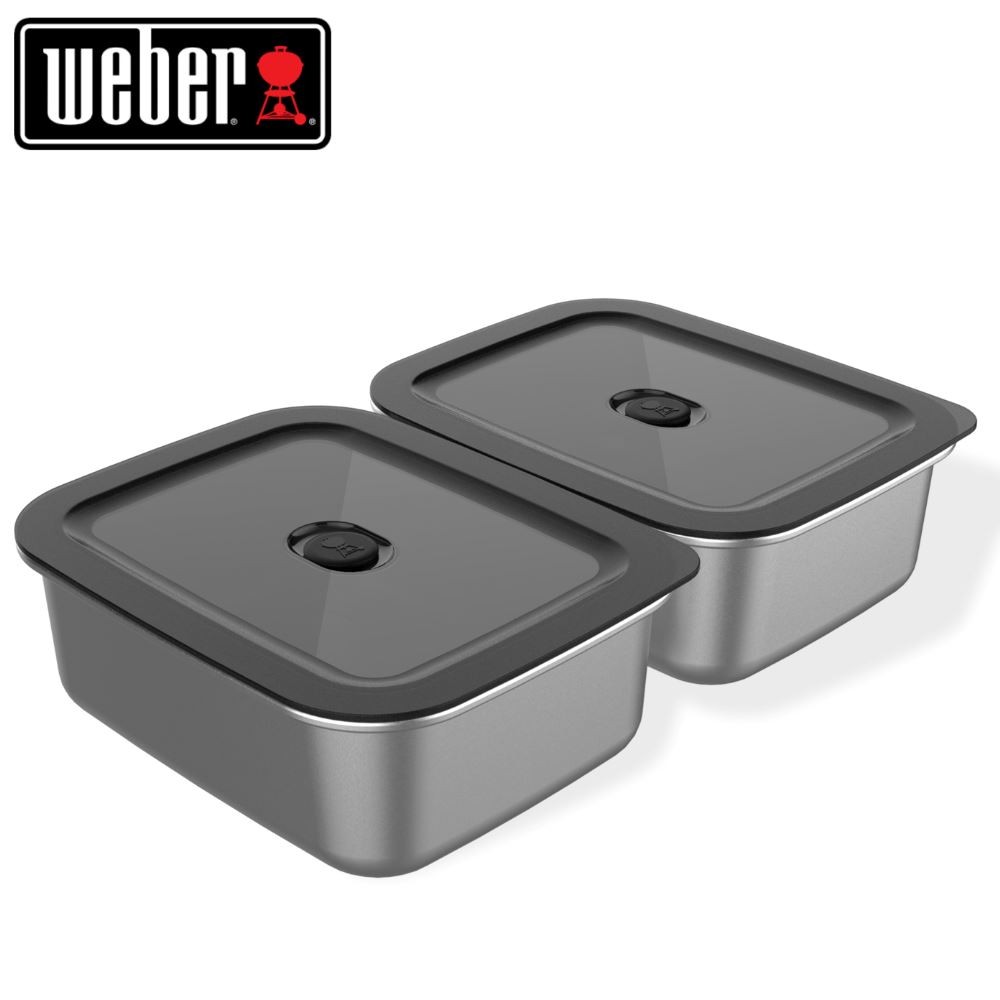 Weber Works Prep Containers Stainless Steel Food Storage Boxes BBQ NEW FOR 2025