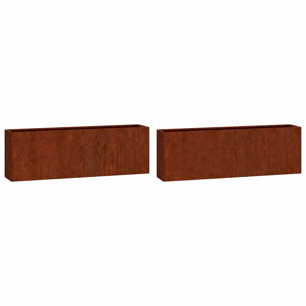 Wall Decor Hanging Flower Plant Pot 2 pcs Rusty Corten Steel vidaXL