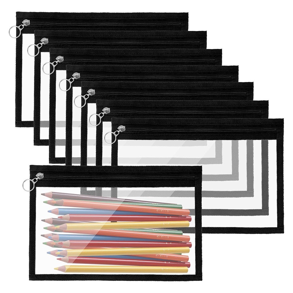 3X(8 Clear Zipper Bags PVC Bag Envelope Storage Zipper Bags for Organizing2470