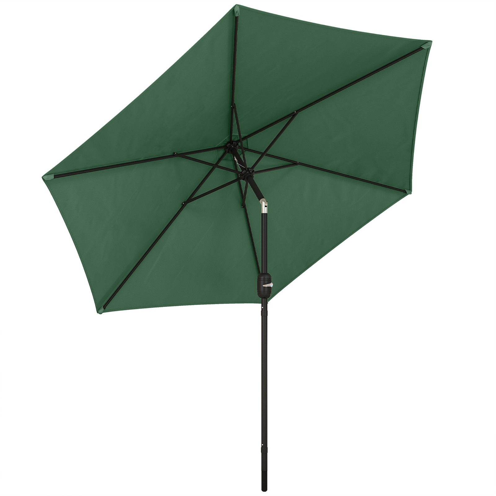 Outsunny 2.6M Garden Parasol Umbrella with Aluminium Pole, Tilt, Crank