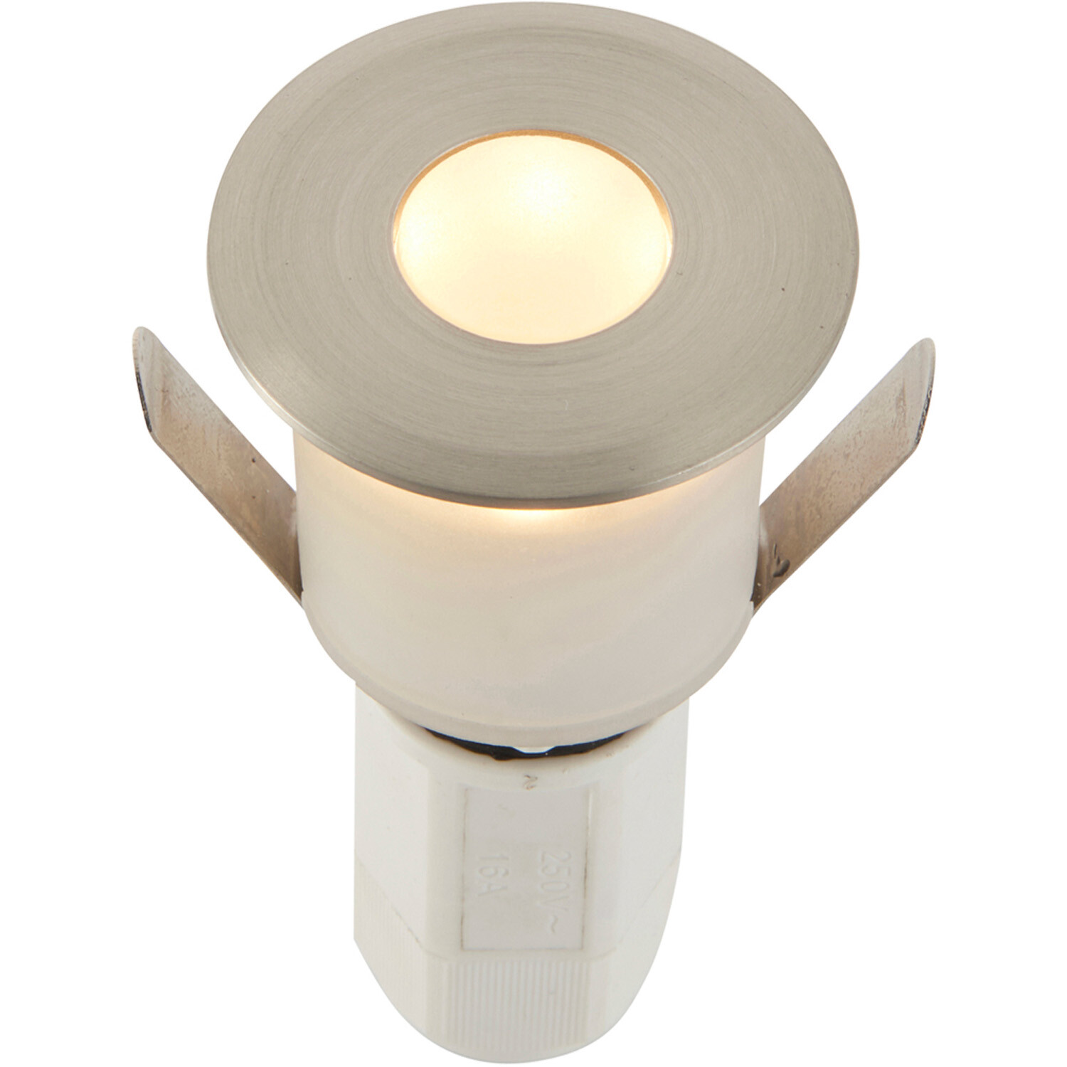 Recessed Decking IP67 Guide Light - 1.2W Warm White LED - Satin Nickel Plate