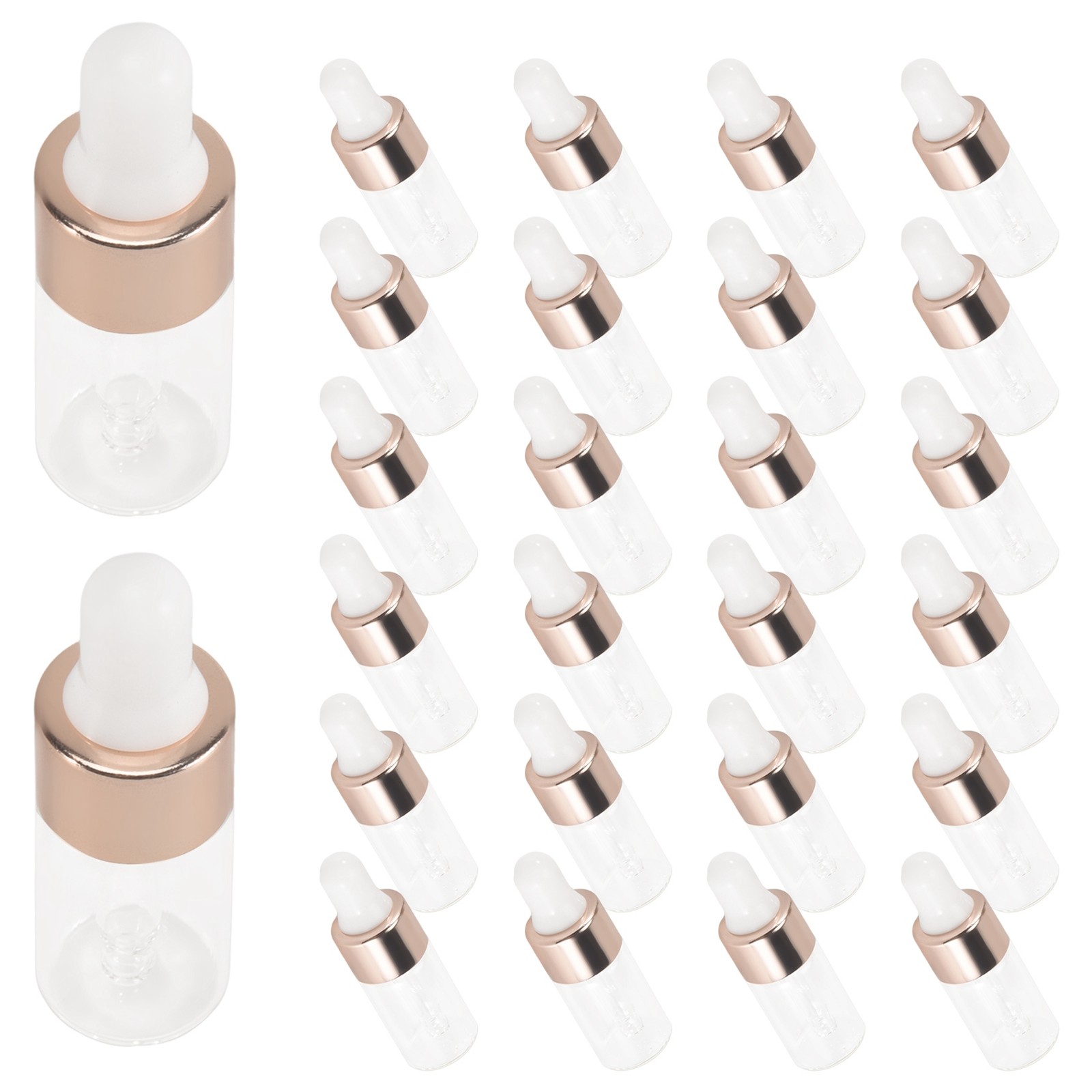 100Pcs Glass Dropper Bottle Clear Essential Oil Dropper Bottles Glass5510