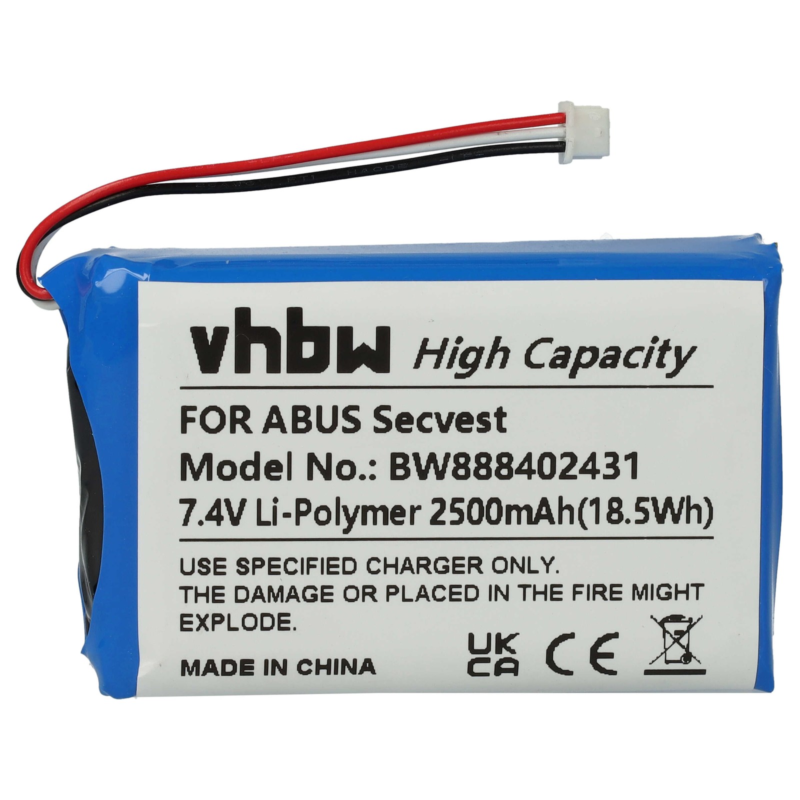 Battery for ABUS Secvest FUAA50000 FUAA50100 FUAA50500 FUAA50600 2500mAh