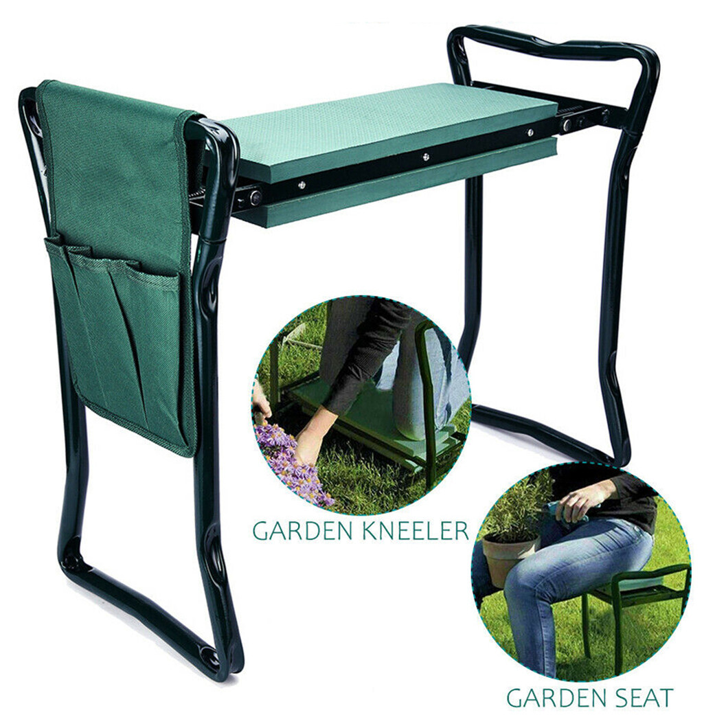 2-In-1 Garden Kneeler Foldable Kneeling Pad Seat Stool Gardening Work Tool Bench