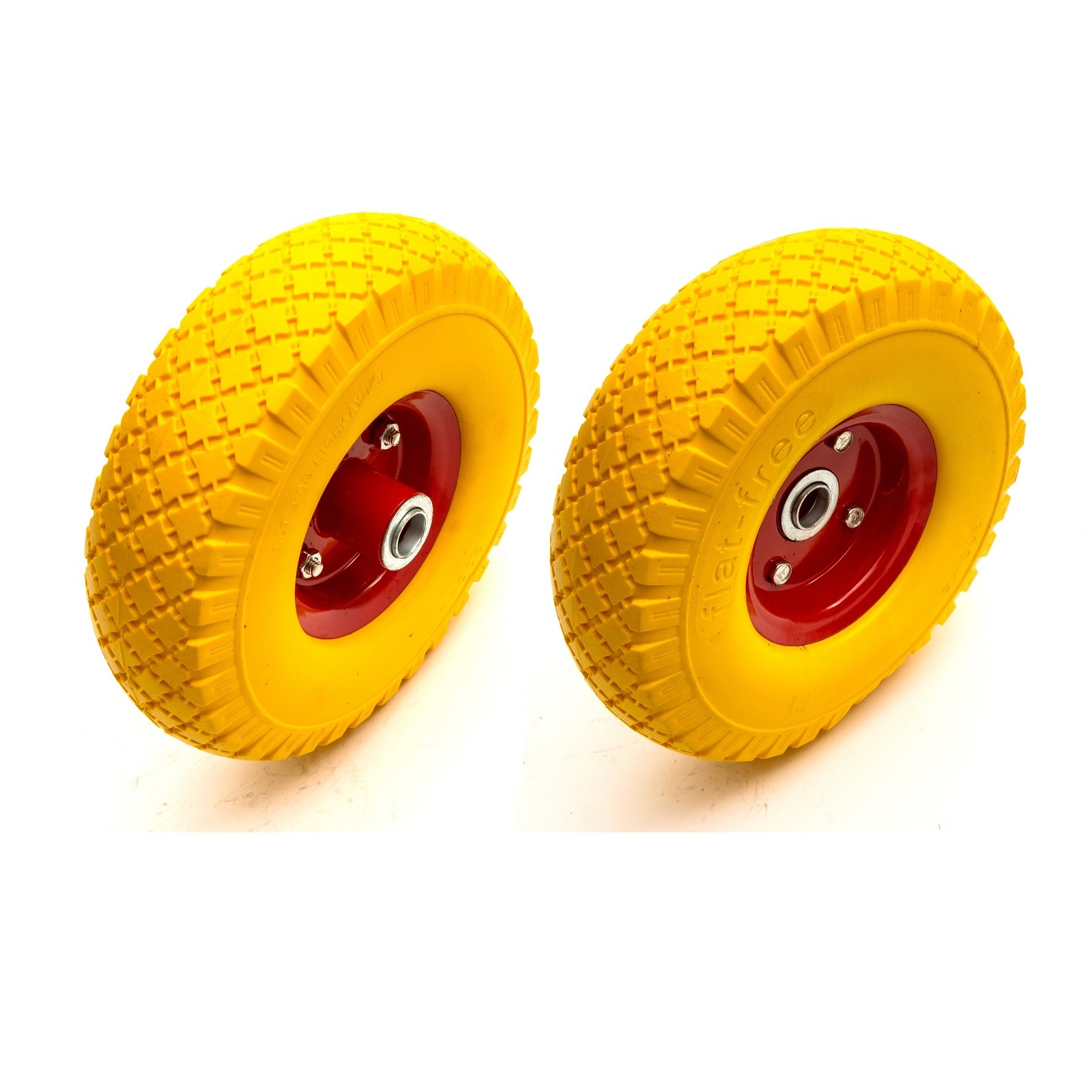 2x Heavy Duty 3.00-4 10 Inch Wheel Solid PU Tyre Offset Hub 150kg Garden Trolley