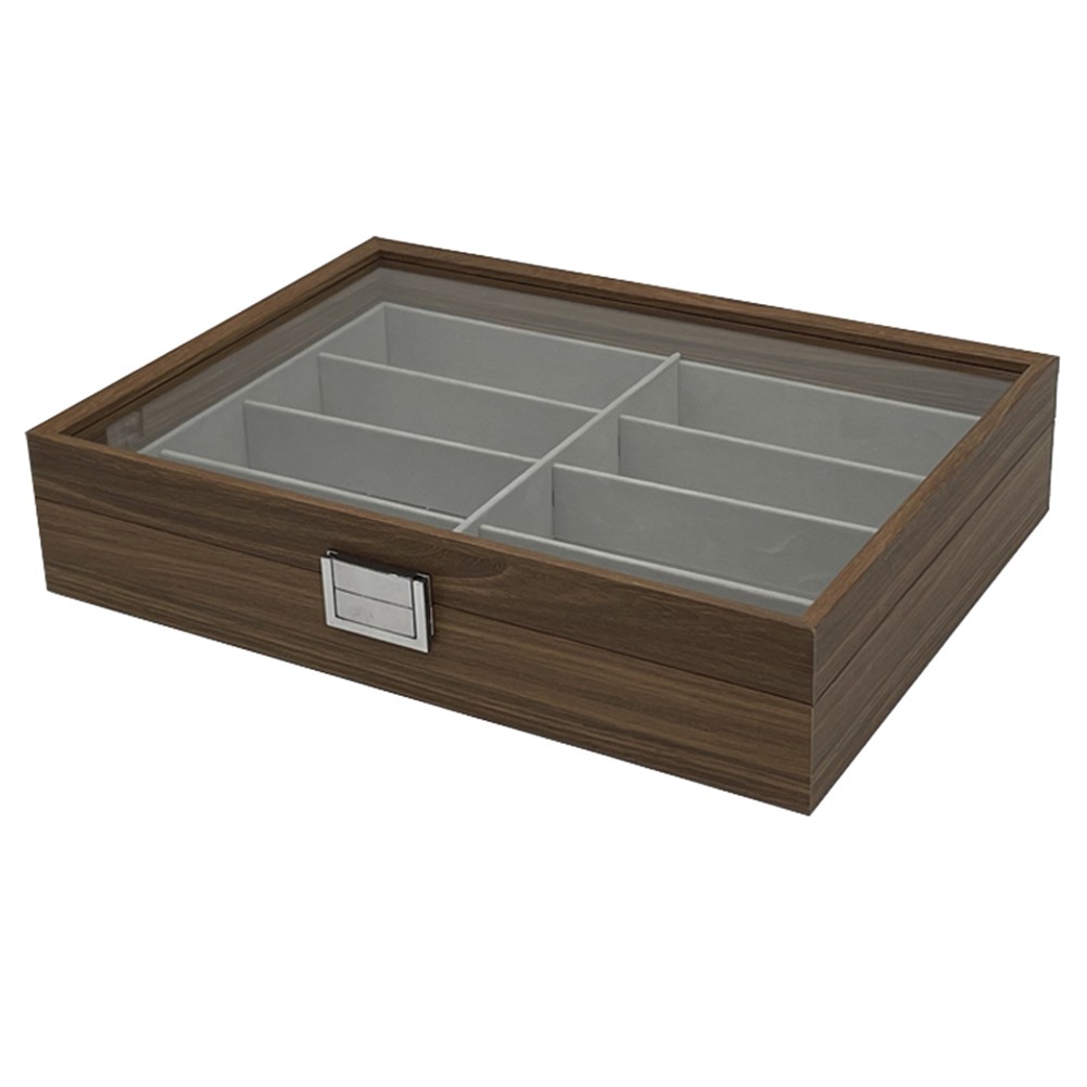 Walnut Wood Sunglasses Storage Display Box 8 Slots Storage Sunglasses7293