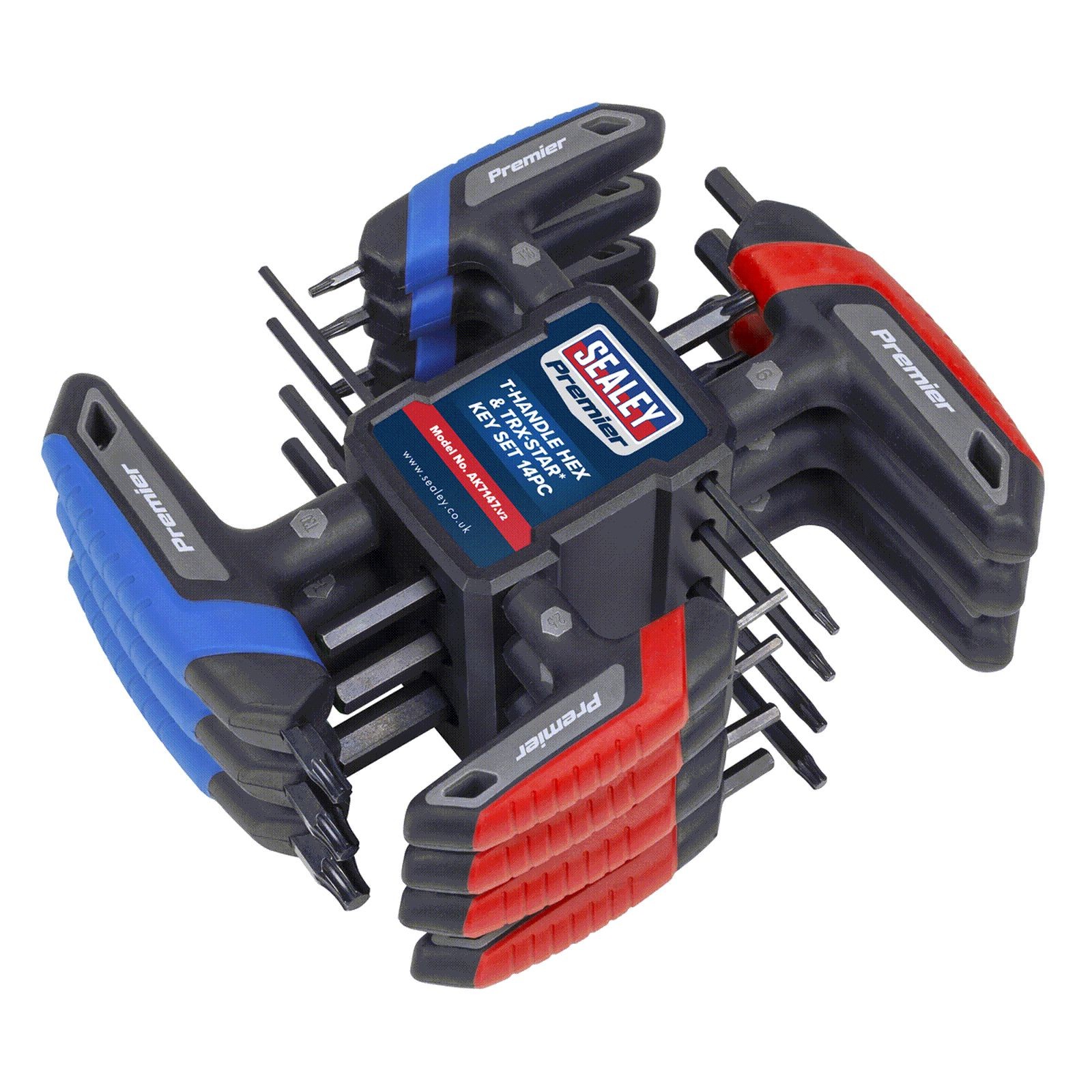 Sealey T-Handle TRX-Star & Hex Key Set 16 Piece Hex Keys Work Tools AK7147