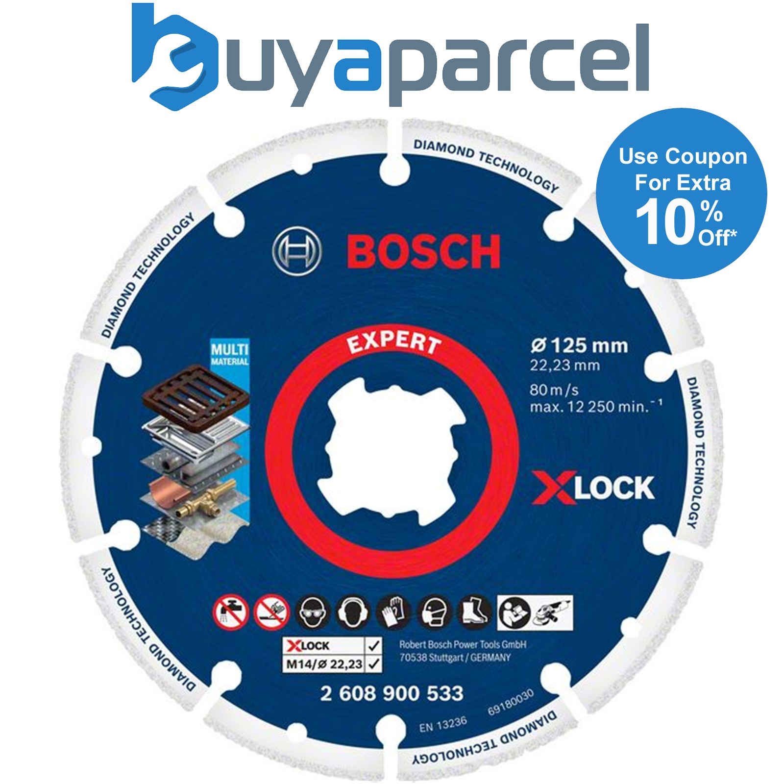 Bosch Expert X-LOCK Diamond Metal Wheel Saw Multi Material Cutting Disc 125mm