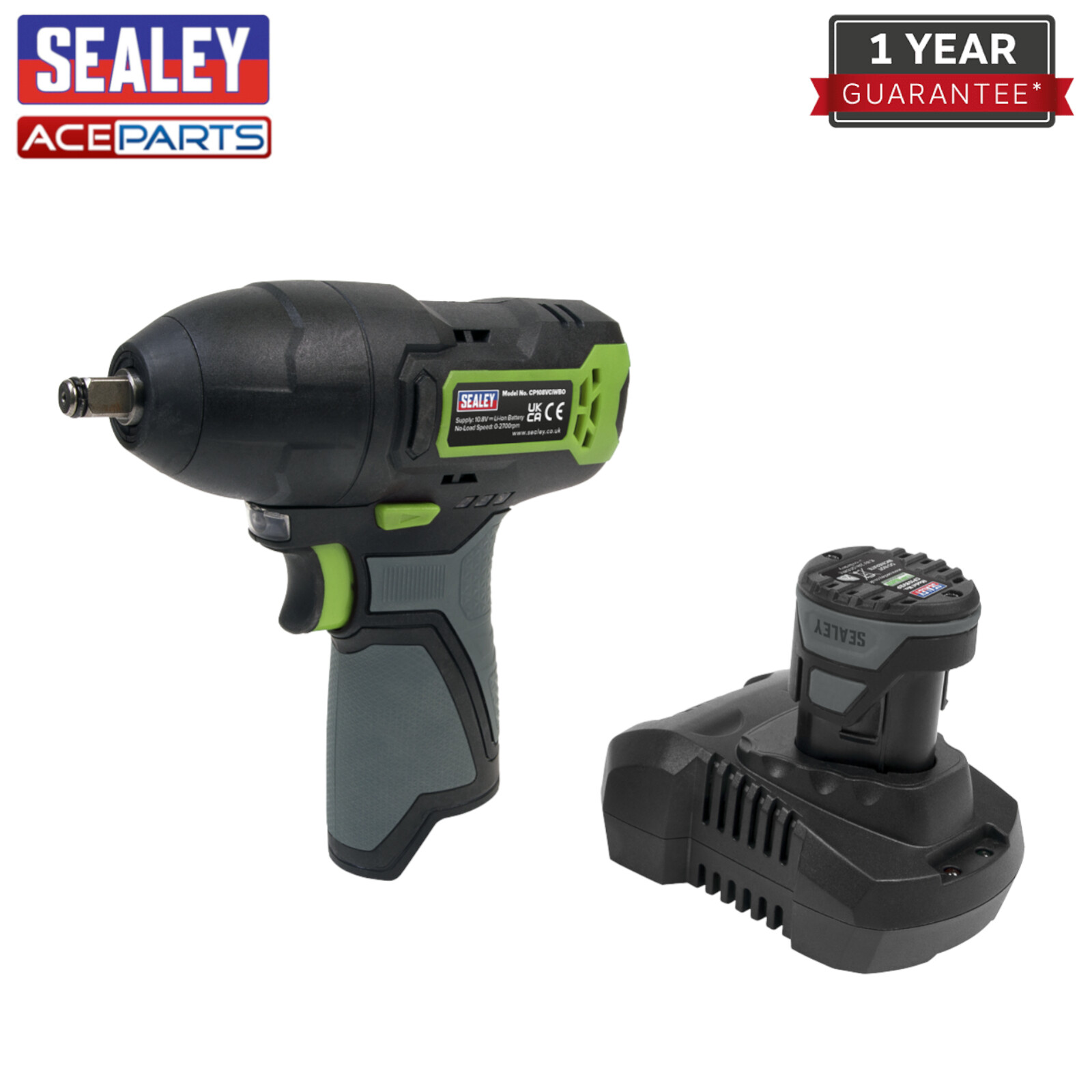 Sealey CP108VCIW Cordless Impact Wrench 3/8InSq Drive 10.8V 2Ah