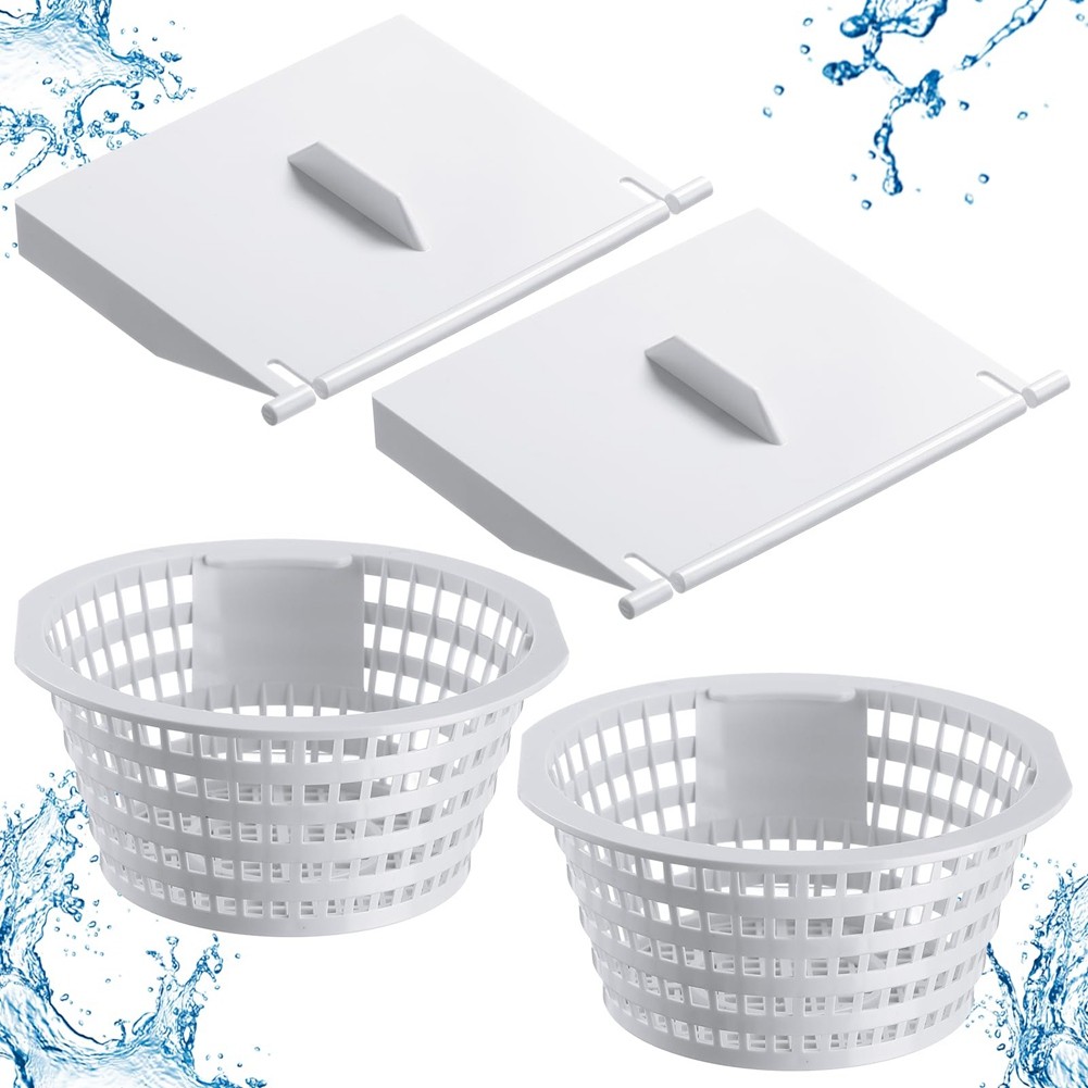 2X(8926 Skimmer Replacement Weir Door Flap and 8928 Pool Skimmer Basket for5720