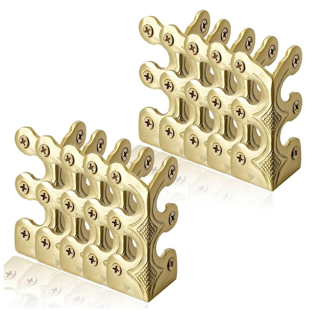 3X(10pcs Baseboard Corner Protectors-Brass Skirting Board Corner Protectors3071