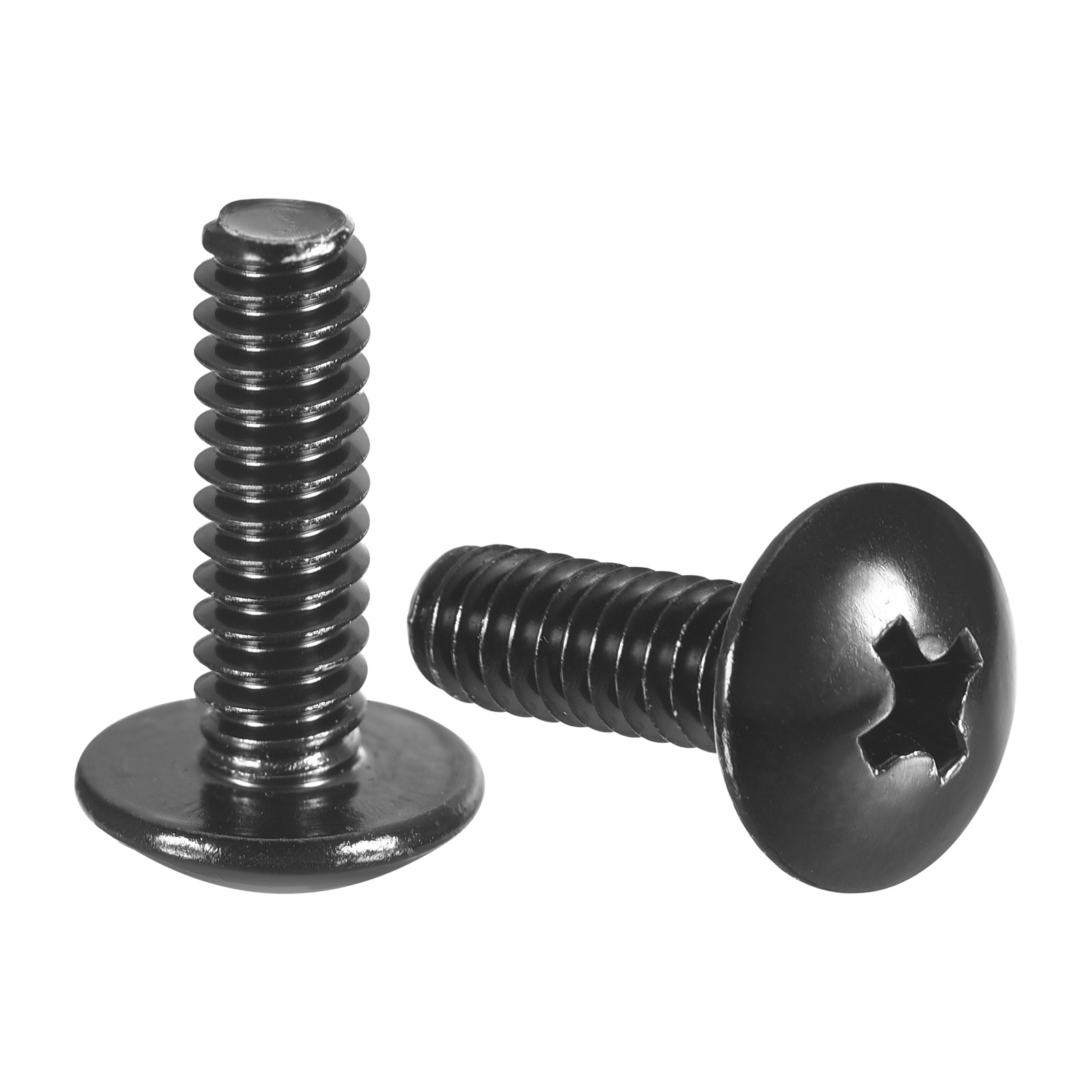 #10-24 x 5/8" Truss Head Machine Screws, 304 Stainless Steel, Black, 100 Pcs