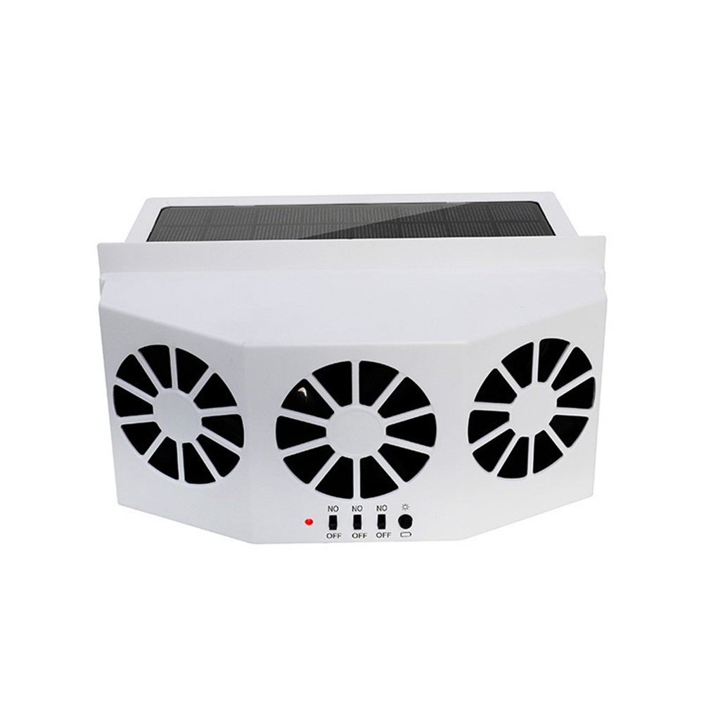 Car White Ventilation Fan Solar Charging Car Fan Heater Fan for Car Window1212