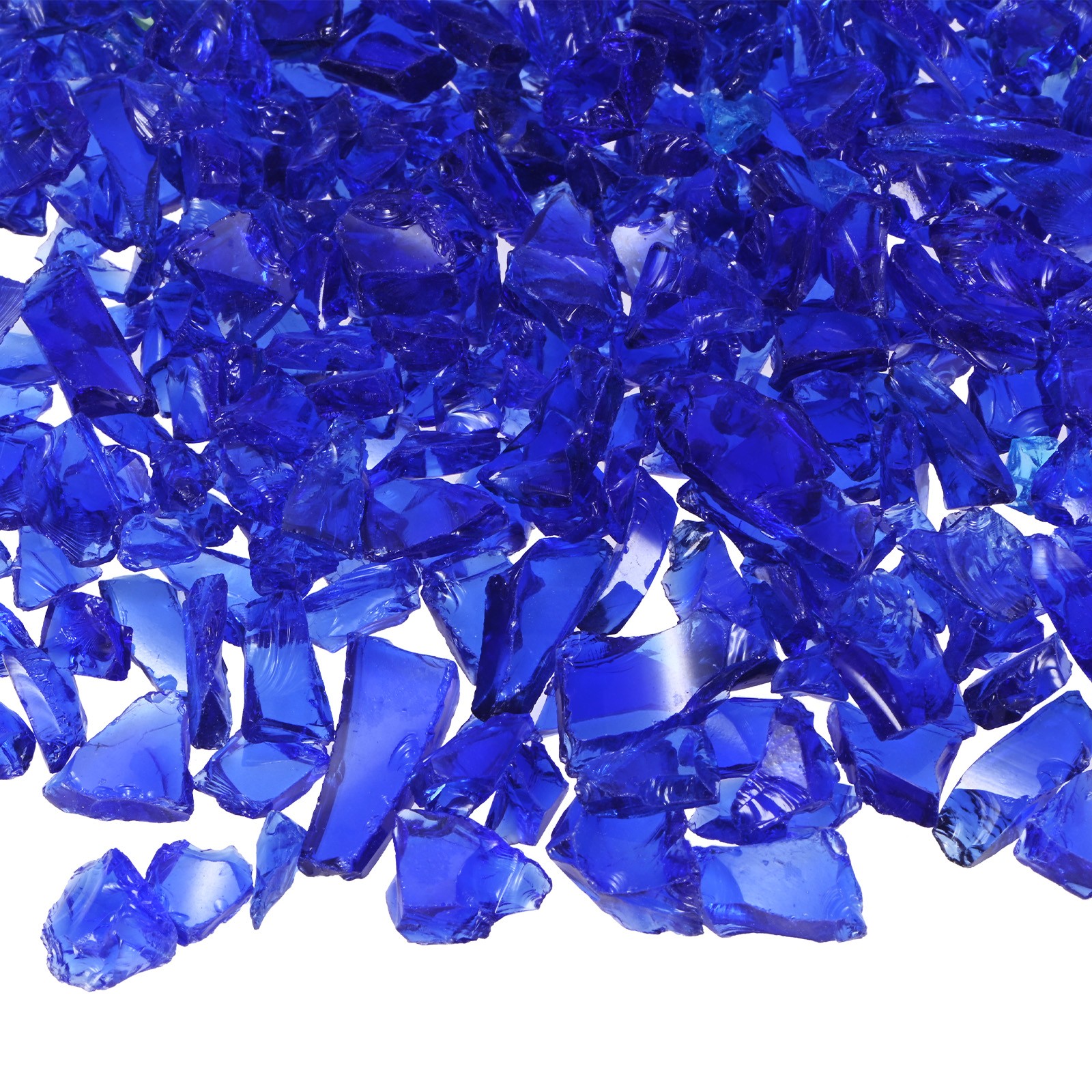 High Luster Fire Glass Gravel Stone 6-9mm, 900g/1.98-Pound [Dark Blue]
