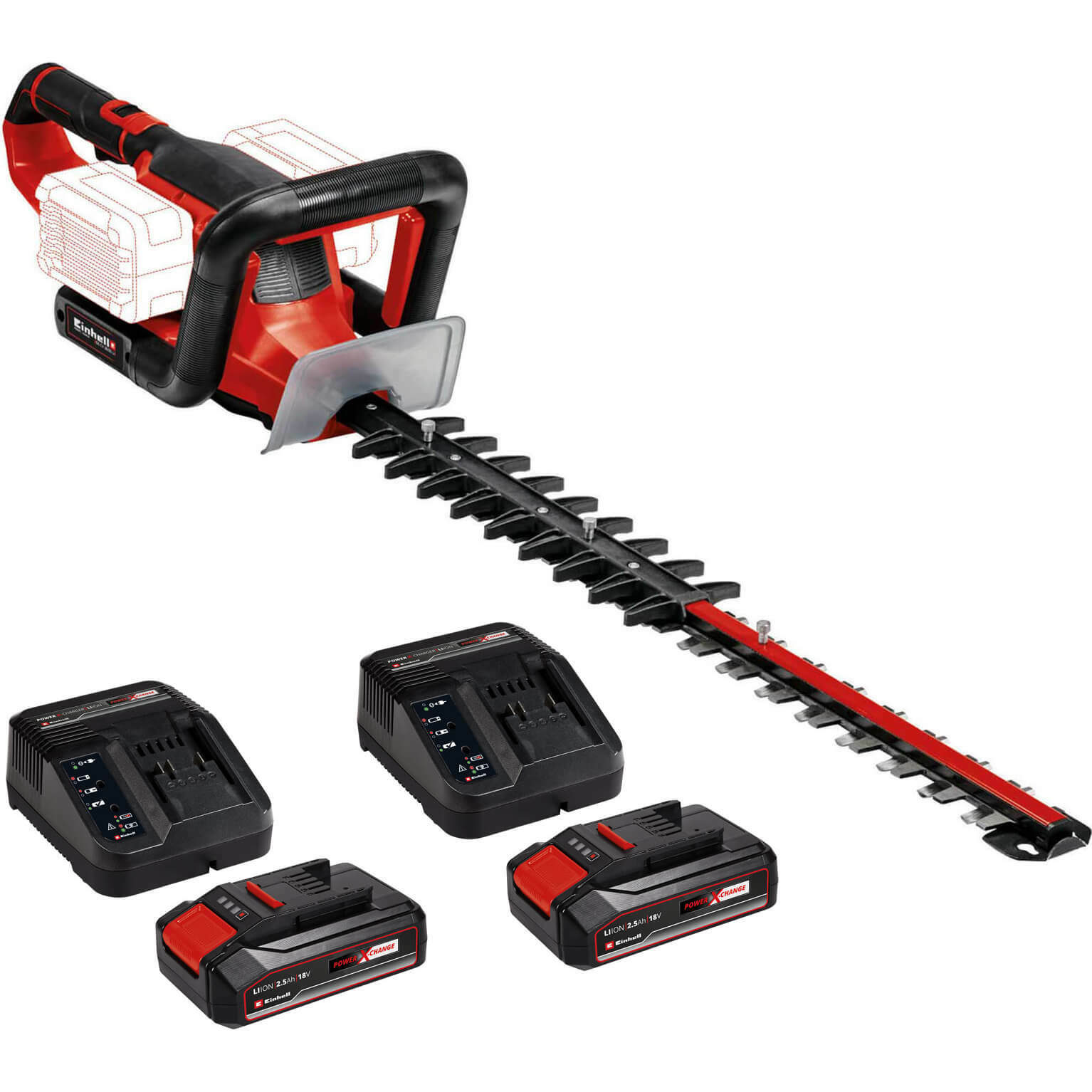 Einhell GE-CH 36/65 Li 36v Cordless Hedge Trimmer 650mm 2 x 2.5ah Li-ion