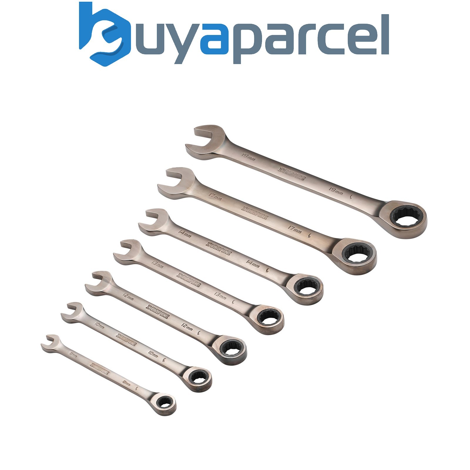 Draper 51178 Draper HI-TORQ Metric Ratcheting Combination Spanner Set, Black (7