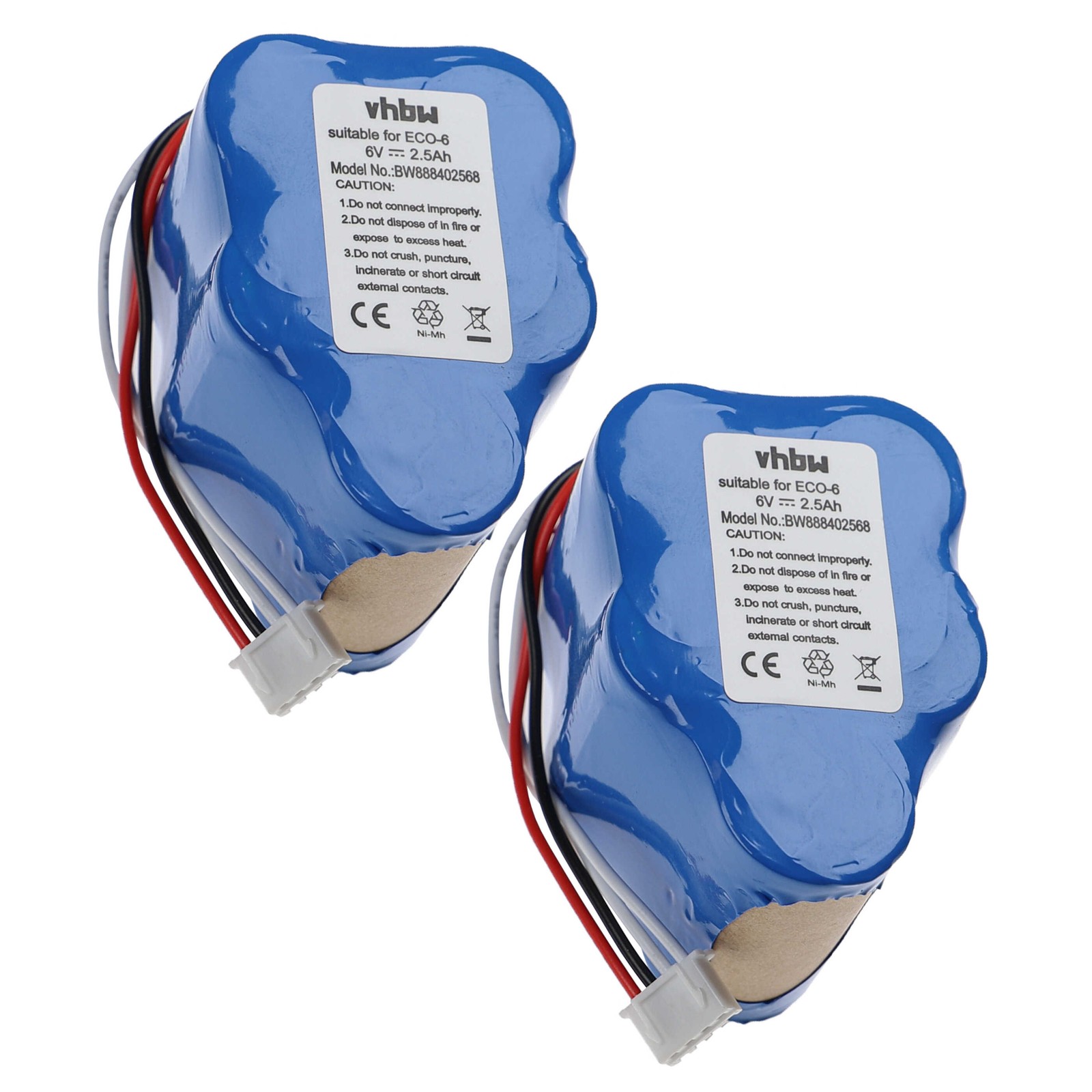 2x Battery for Ecovacs Deebot D780 D76 D73n D77 D760 D79 2500mAh 6V