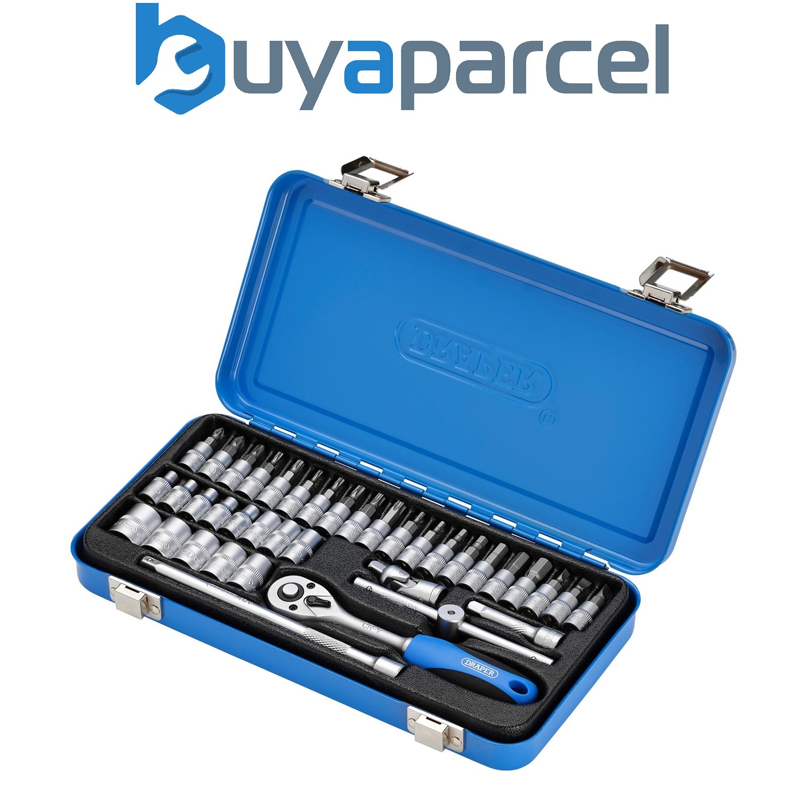 Draper 16366 Metric Socket Set in Metal Case, 1/4" Sq. Dr. (38 Piece)