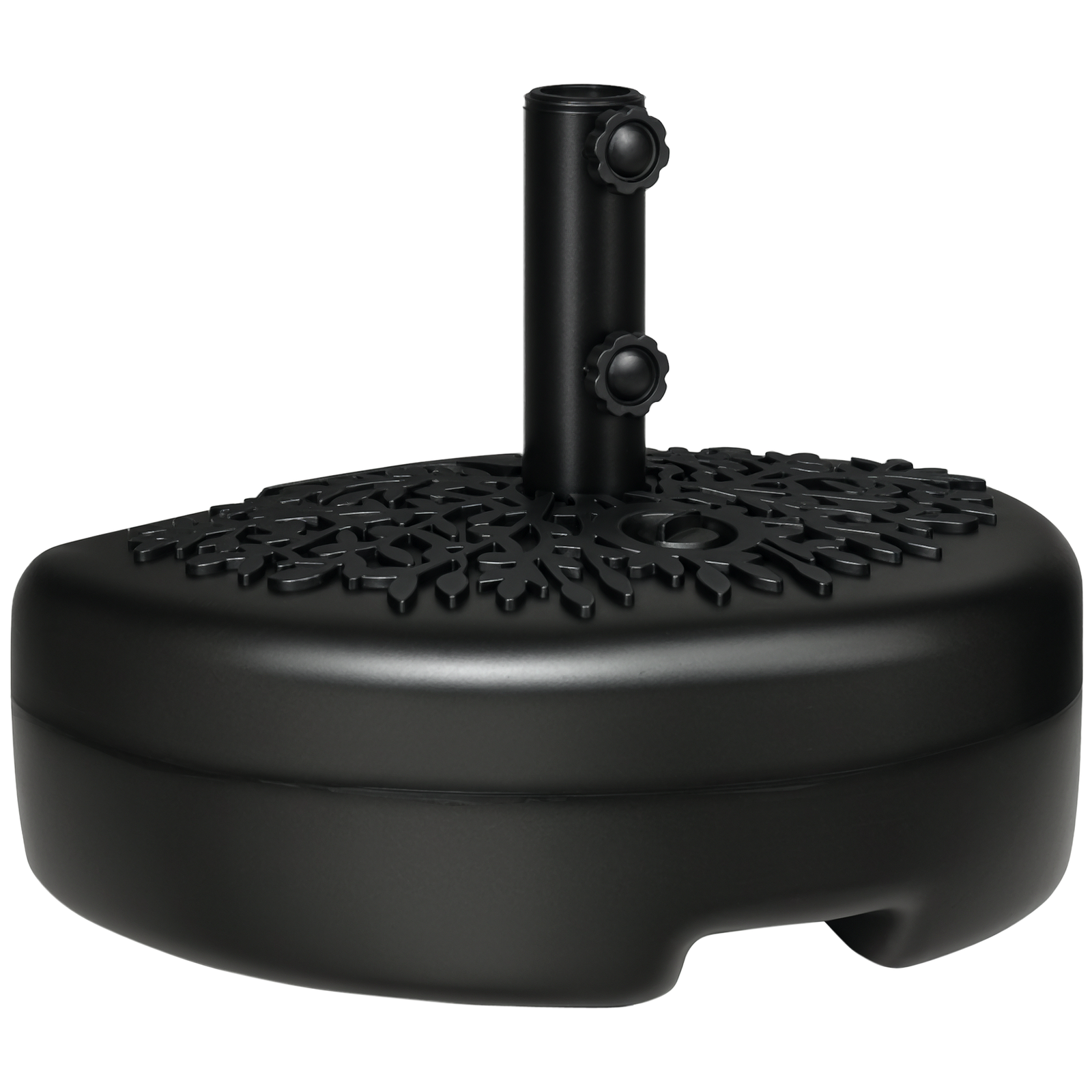 Outsunny Half Round Patio Umbrella Base for 3.8 cm or 4.8 cm Pole, Black