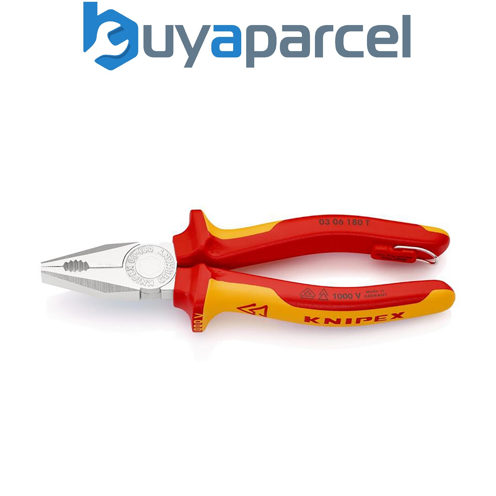 Draper 25157 KNIPEX 03 06 180 T BK Combination Pliers, 180mm