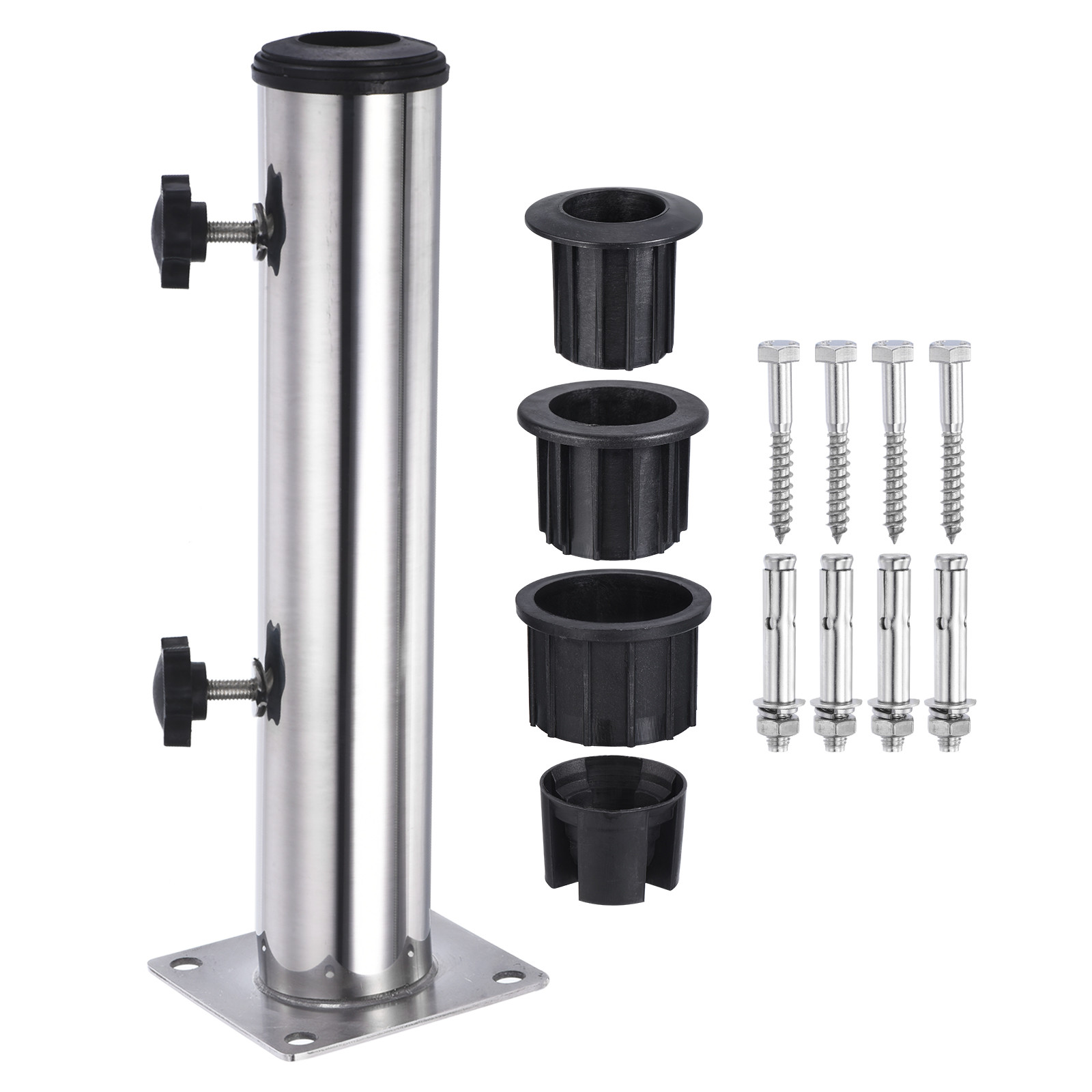 Deck Umbrella Mount Outdoor Steel Adjustable Windsock Pole Base Bracket