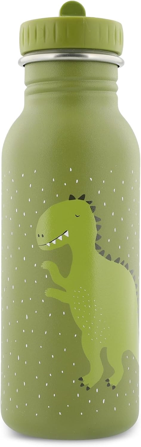 Trixie Drinking Bottle - Mr. Dino - 500ml Stainless Steel Water Bottle for Kids