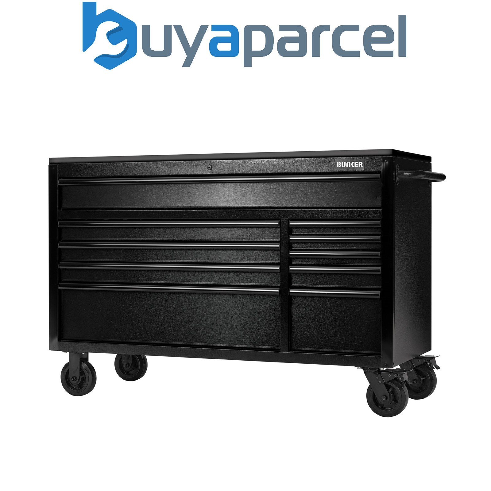Draper 28077 BUNKER 10 Drawer Workbench Roller Tool Cabinet with Black Stainless