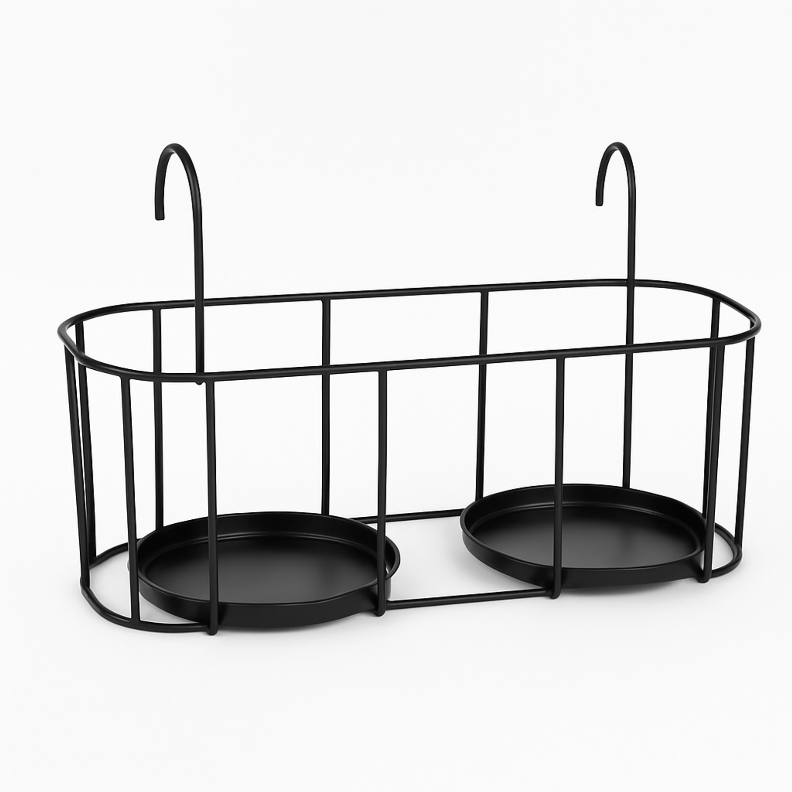 10X Flower Pot Holder Plant Holder Flower Stand Metal Black 40X28X21.5 Cm