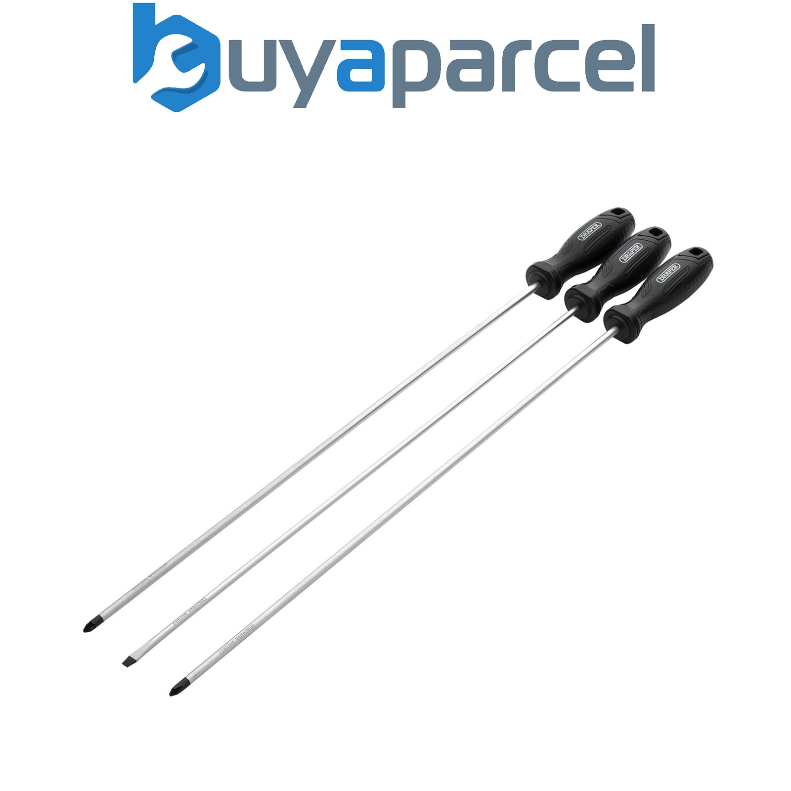 Draper 13580 Long Reach Hard Grip Screwdriver Set (3 Piece)