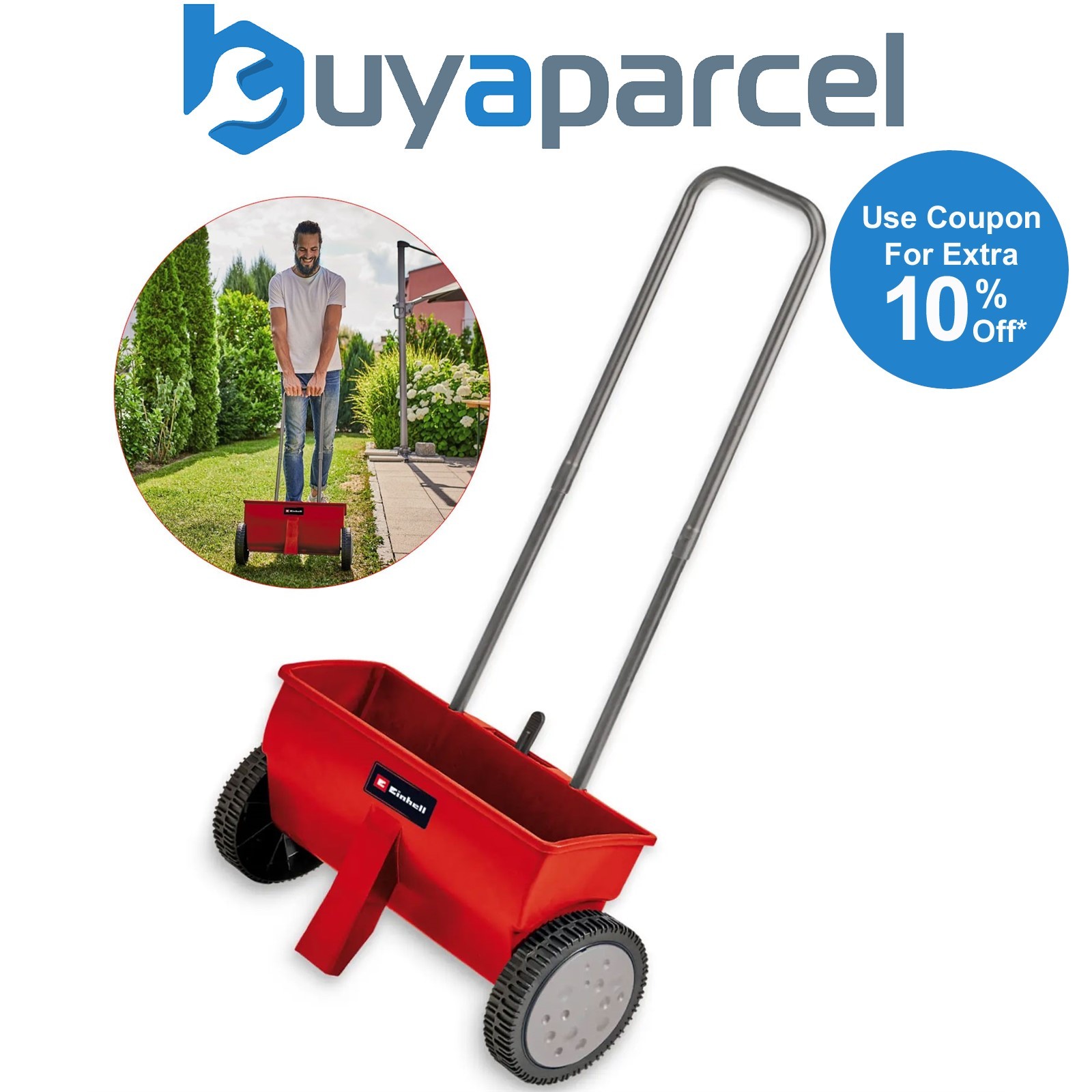 Einhell GC-SR 12 Garden Spreader Seed Salt 45cm 12L Wheeled Universal Fertiliser