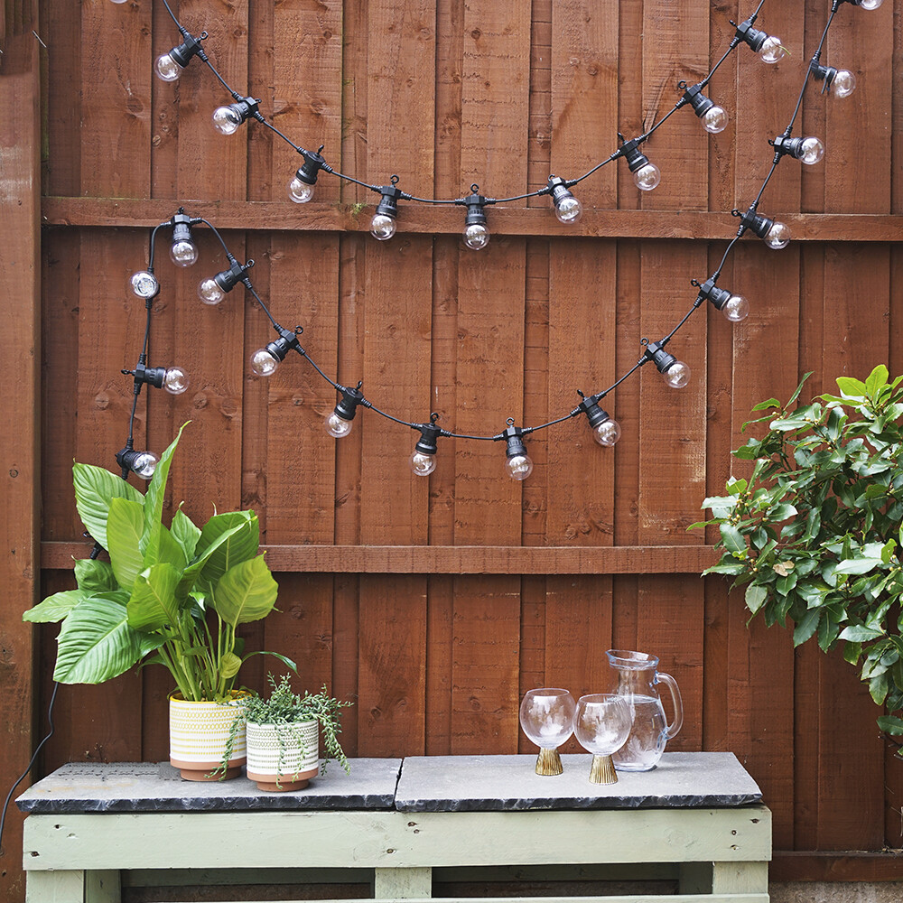 Outdoor Black Festoon String Chain Lights Party Lighting 5.7M Warm White Lights